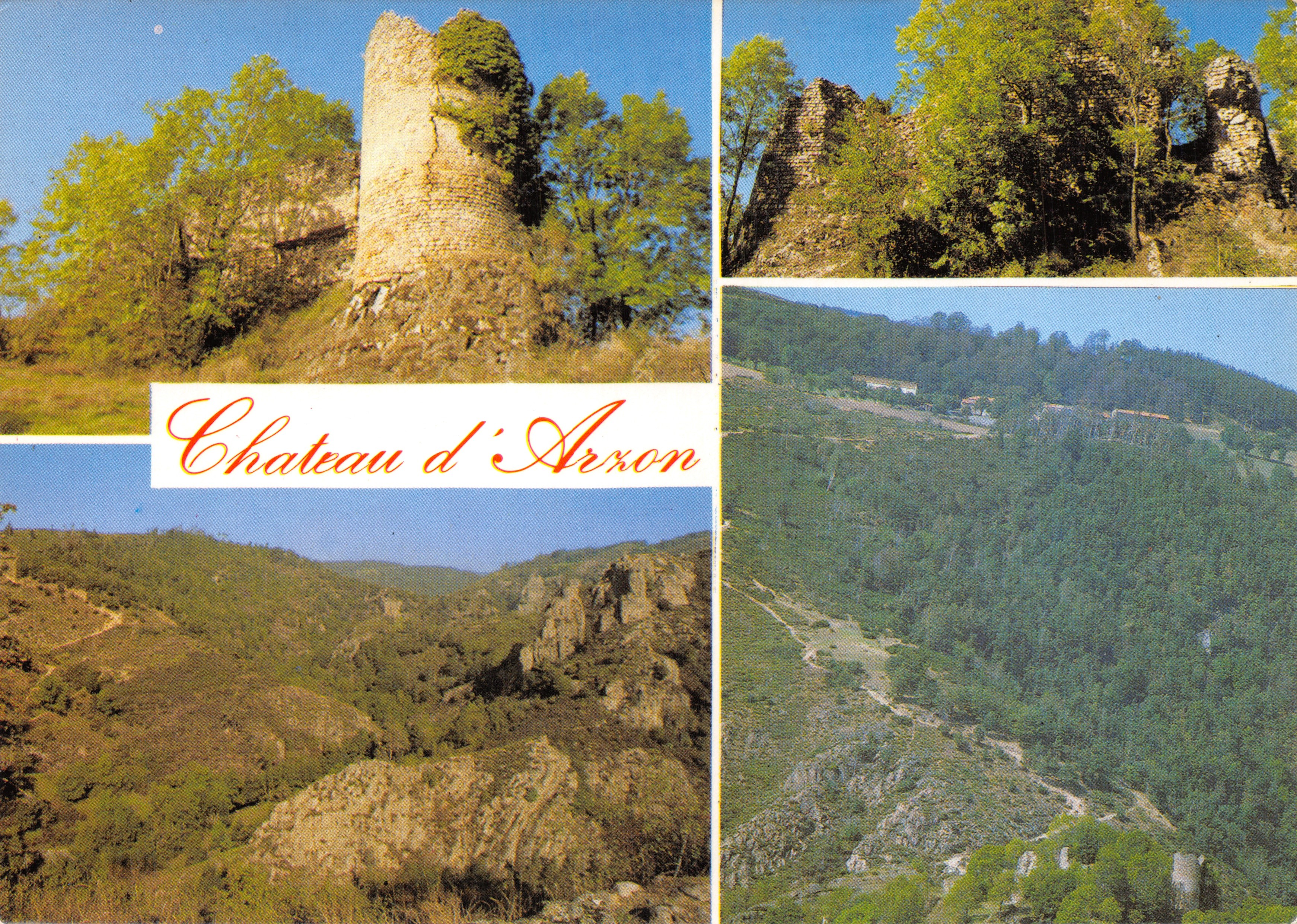 Château d'Arzon — ruïnes en landschap — Éditions PASTRE, Chavanac