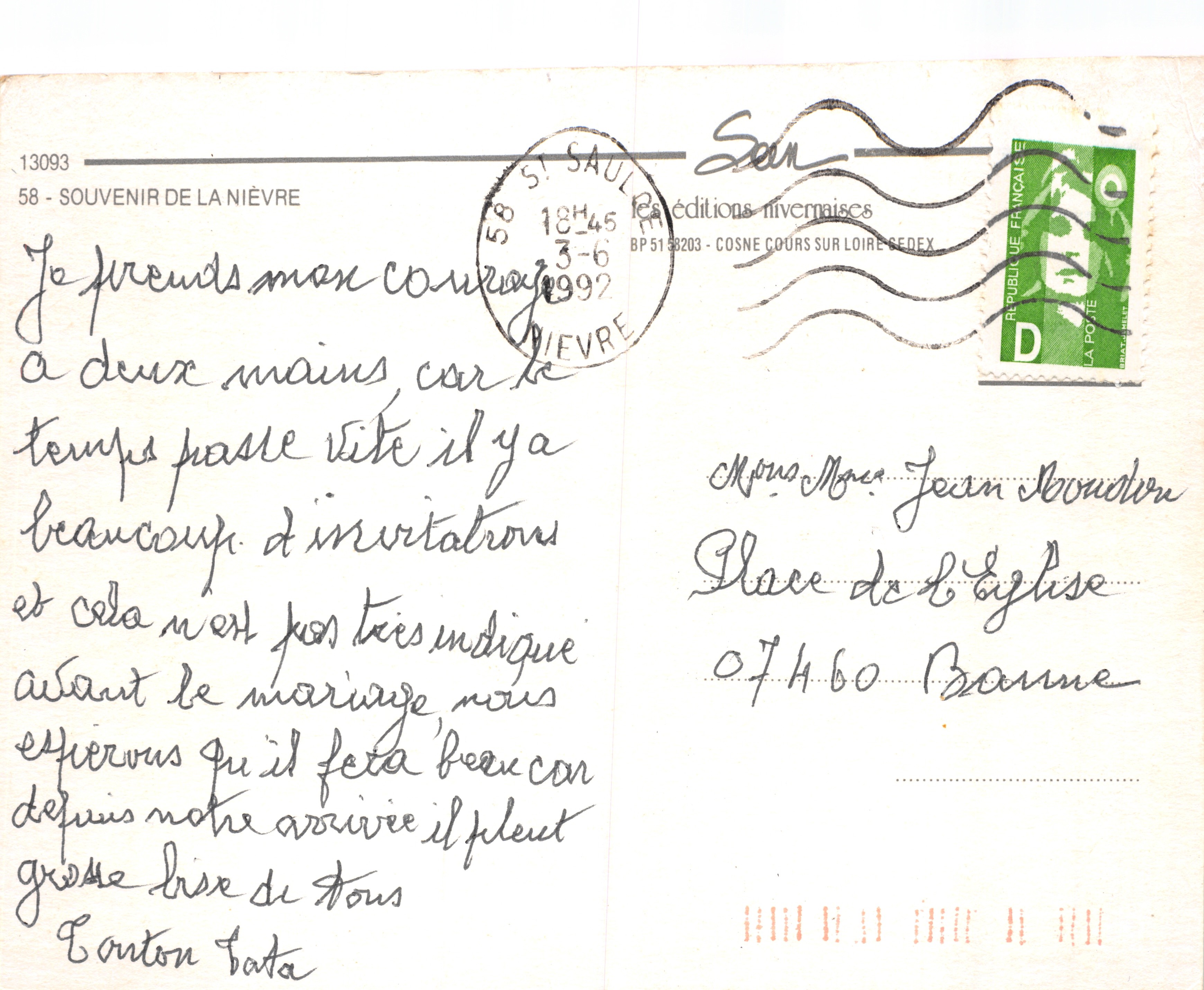 La Nièvre — Carte postale touristique avec 8 vignettes de villes — Éditions Nivernaises — Reverso