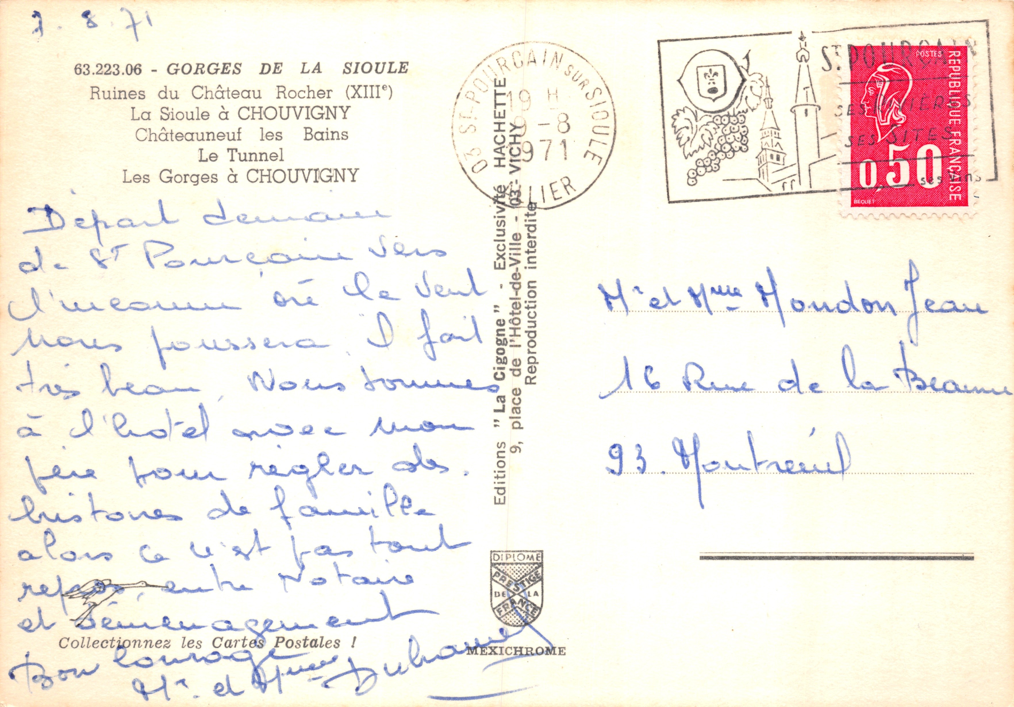 La Valle della Sioule — paesaggi, castello e gole — Éditions Diplôme Mexichrome — Verso