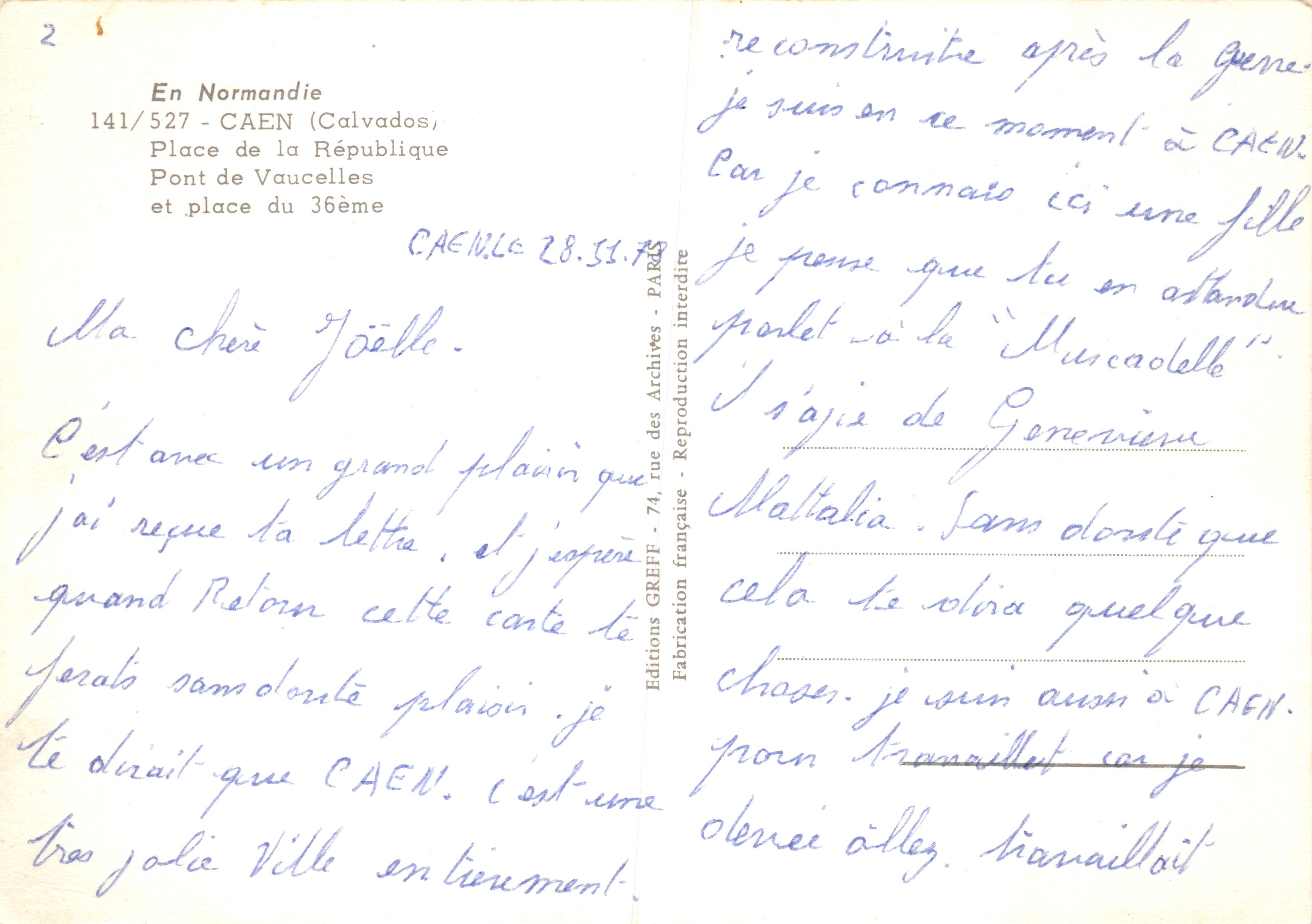 Caen — vue de la Place de la République et du Pont de Vaucelles — Éditions GREFF — Reverso