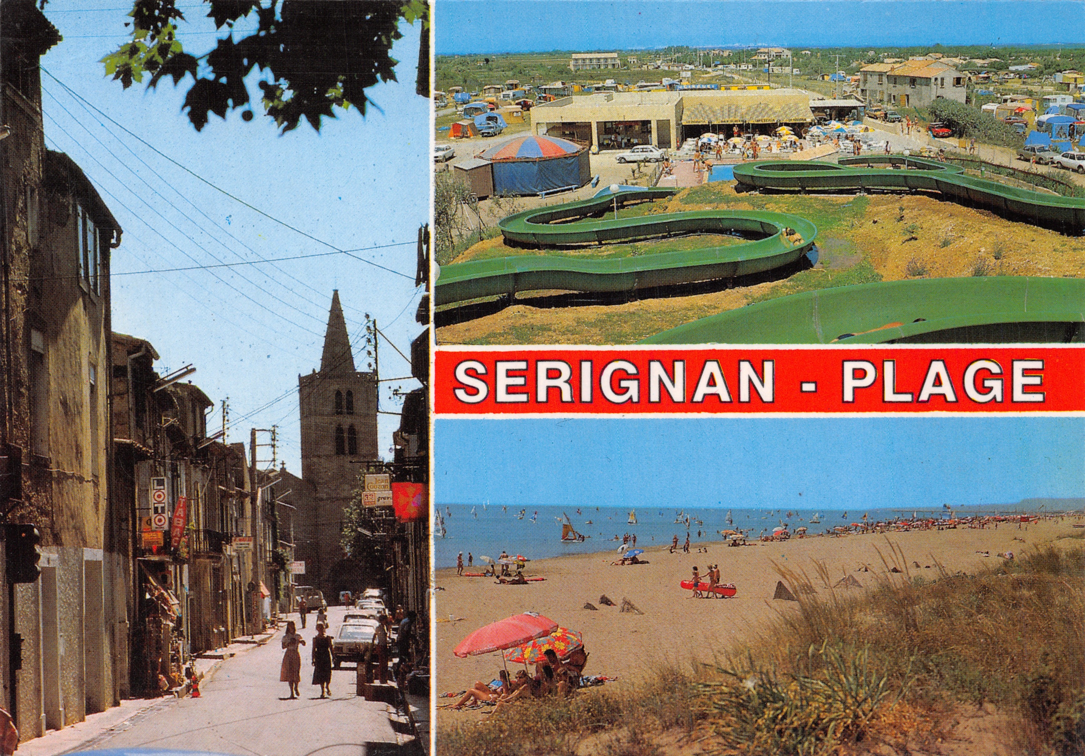 Serignan - Plage — vista de la ciudad, del recorrido de trineo y de la playa — editor Éditions de France