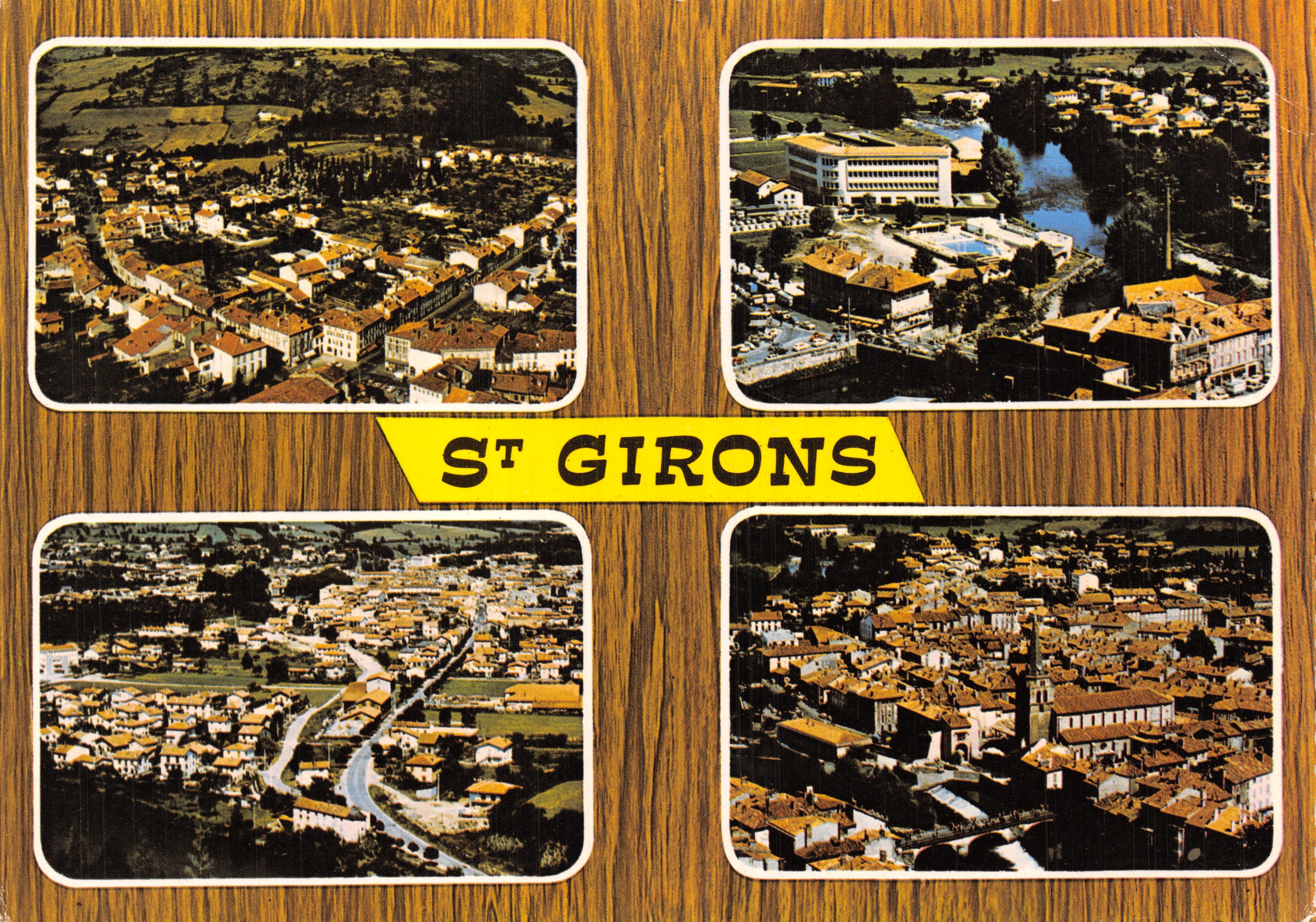 Saint-Girons — vista aerea in quattro pannelli — Editions Naturelles