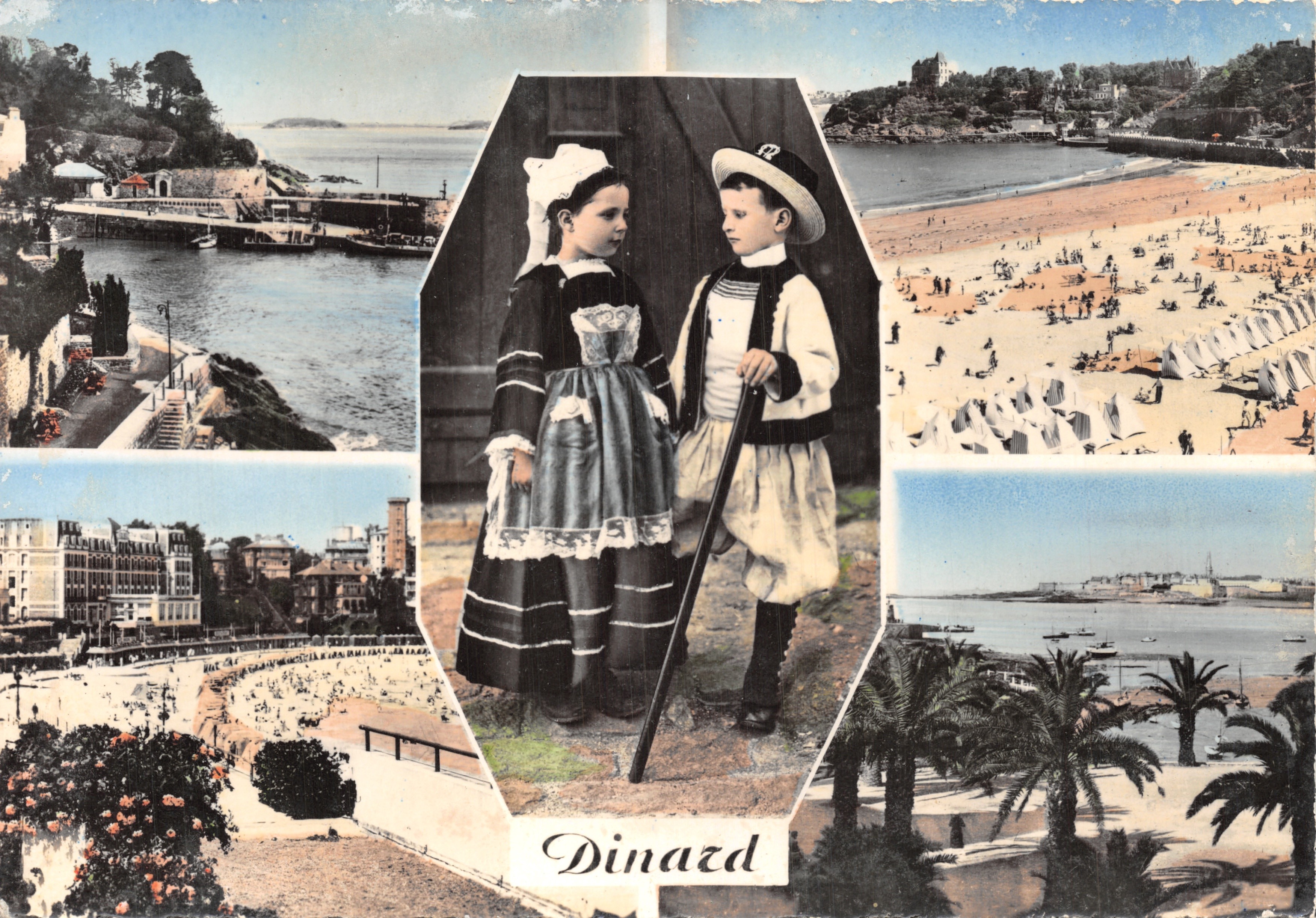 Dinard — vista della spiaggia, promenade e costumi bretoni — Cie des Arts Photomécaniques, Parigi
