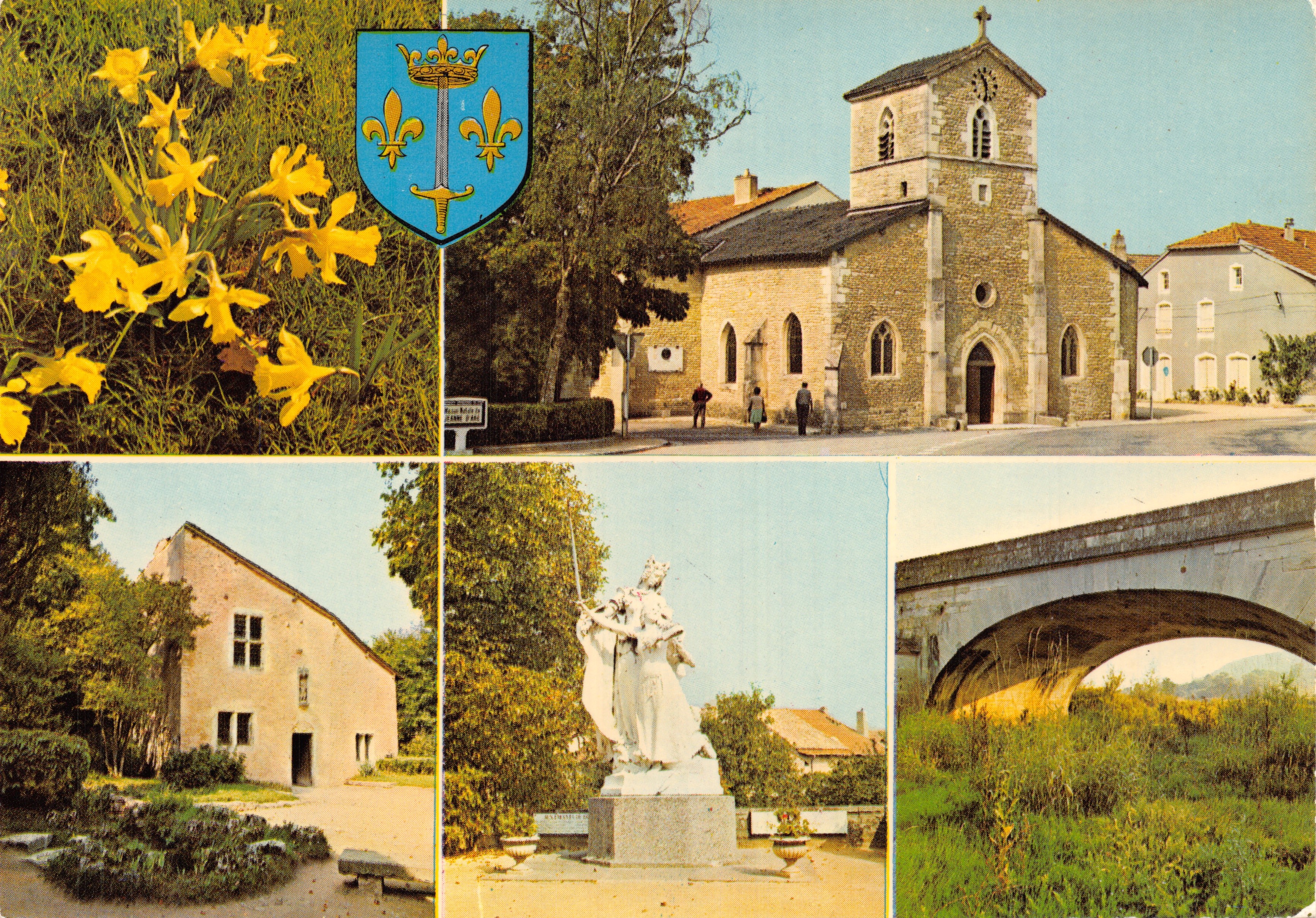 Domremy-la-Pucelle — Religious Building, Statue of Joan of Arc, Bridge and Flowers — Editions SODALFA