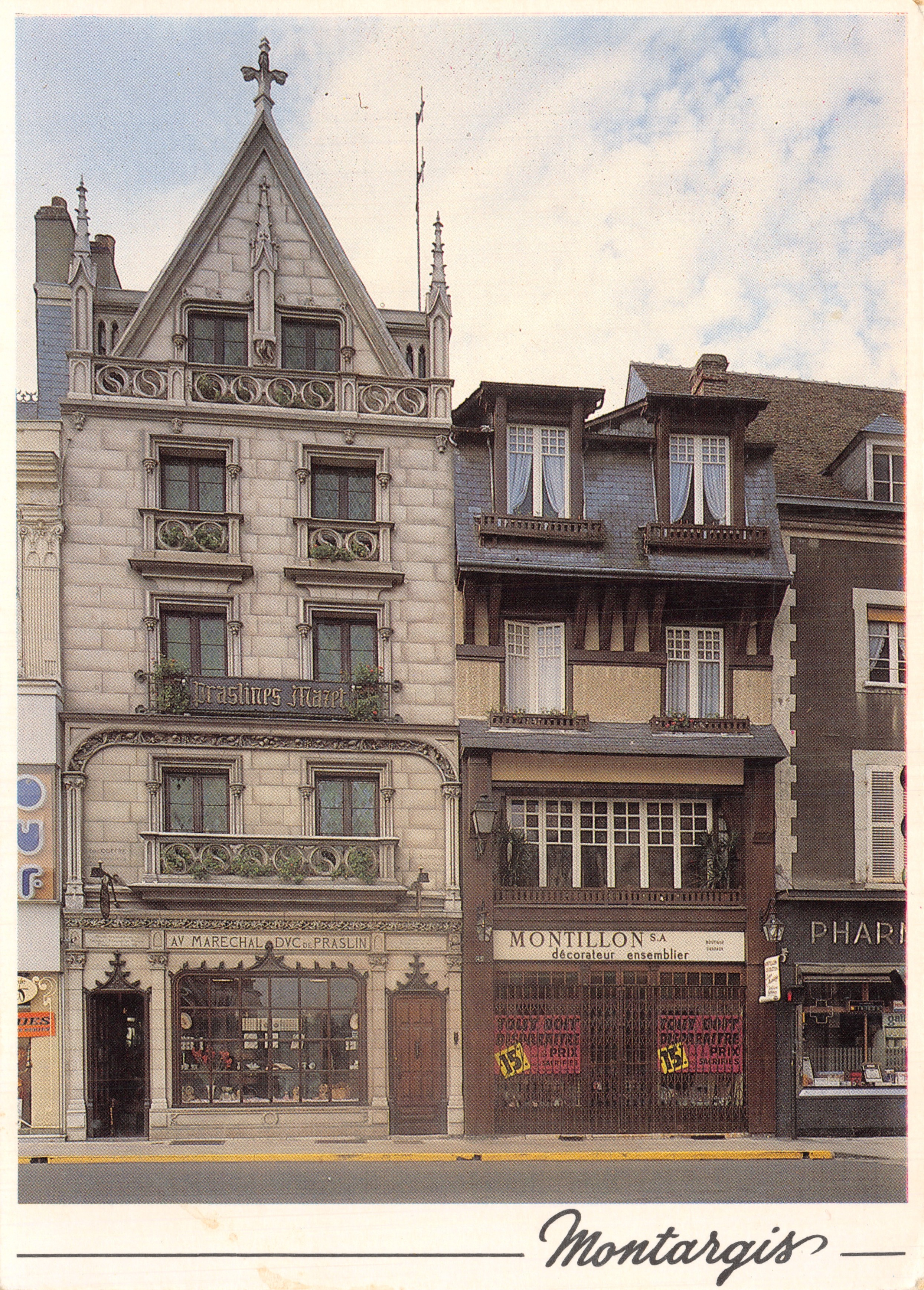 Historisch huis van de echte praline van « Praslin » — hersteld gebouw in 1980 — uitgever Les Éditions Nivernaises