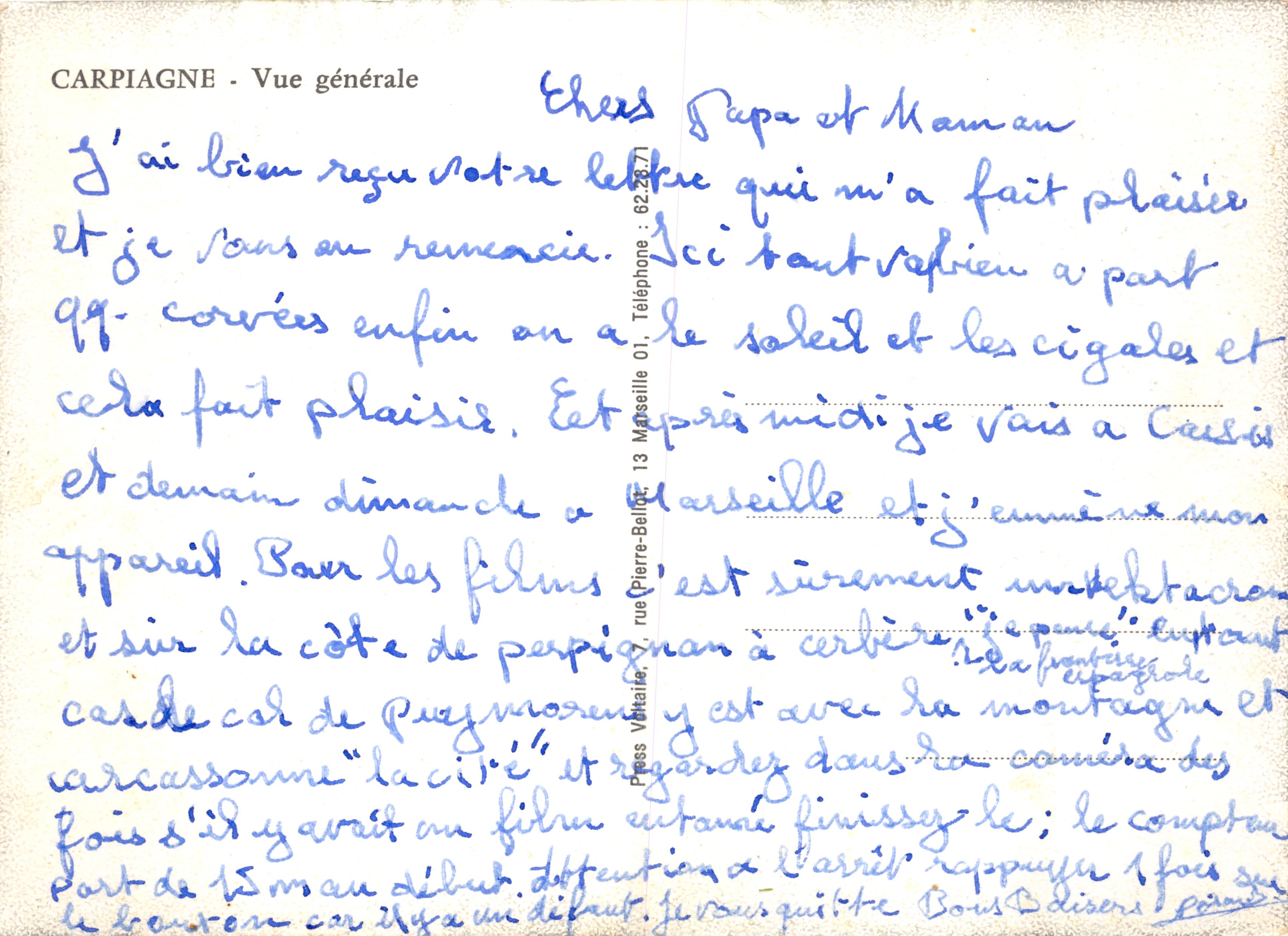 Carpiagne — Vue générale — éditeur impr. sur carte — Reverso
