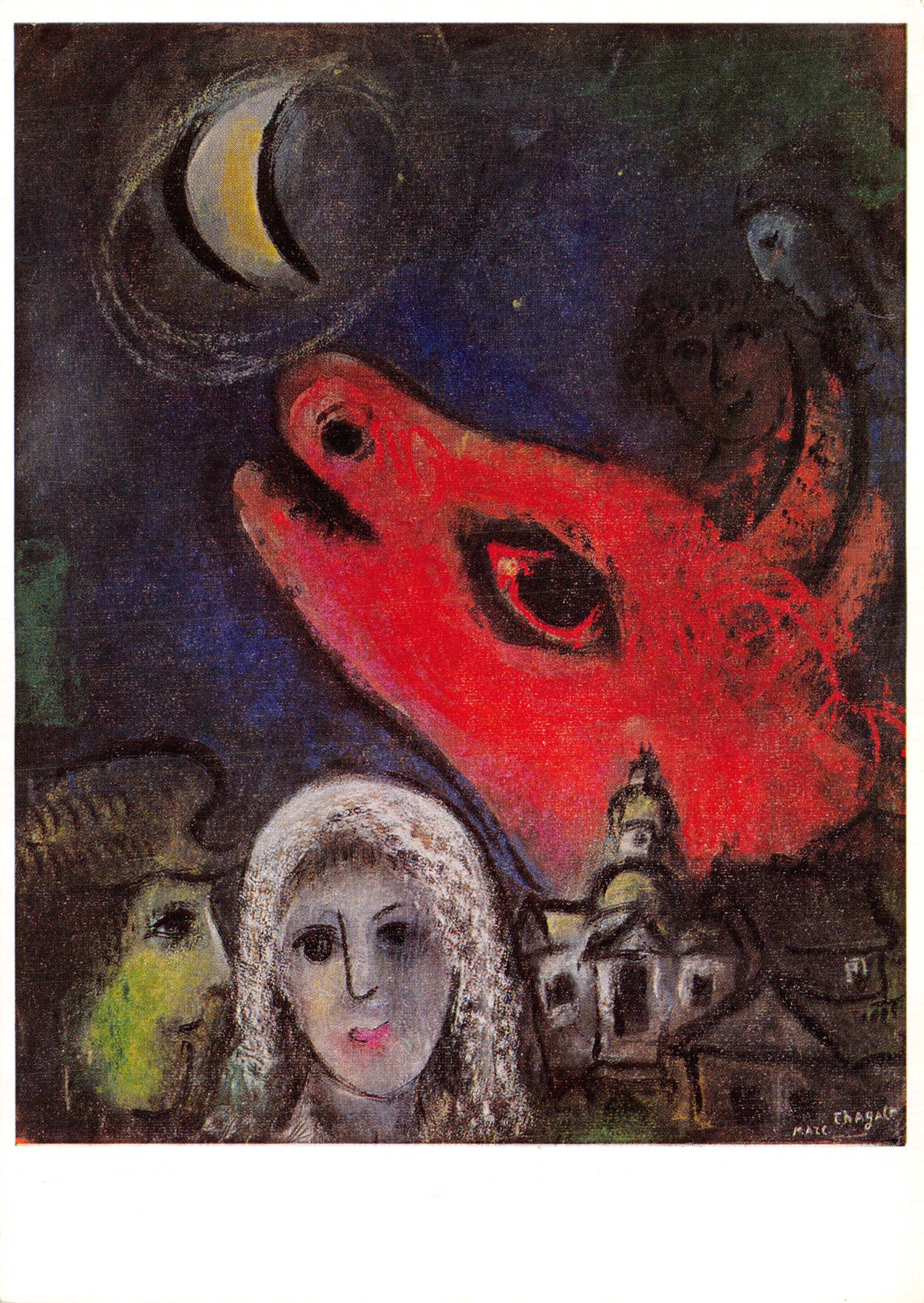 Marc Chagall — To the Moon (1953) — Wiechmann-Bildkarten, Nr. 2609