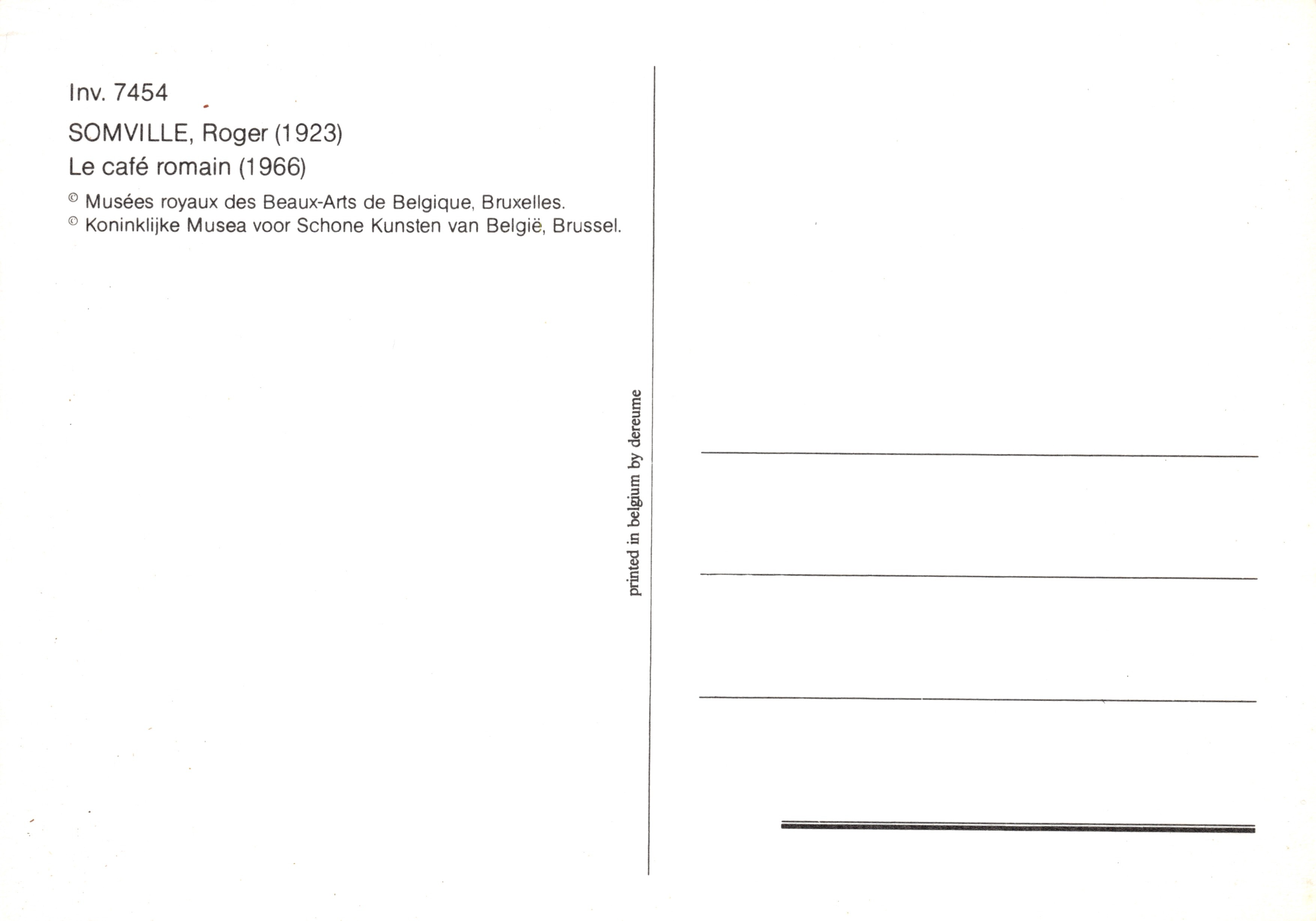 Le café romain — peinture de Roger Somville (1923) — éditeur: printed in belgium by dereume — Reverso