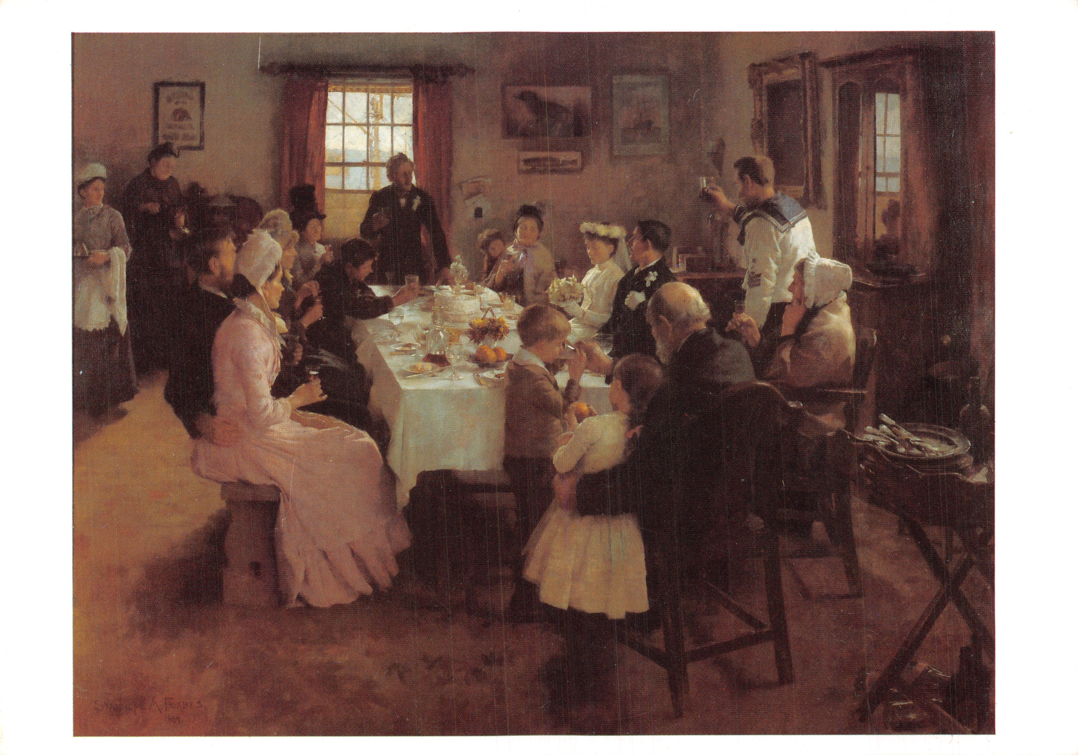 La Santé de la mariée — tableau de Stanhope A Forbes — imprimé pour les Trustees de la Tate Gallery
