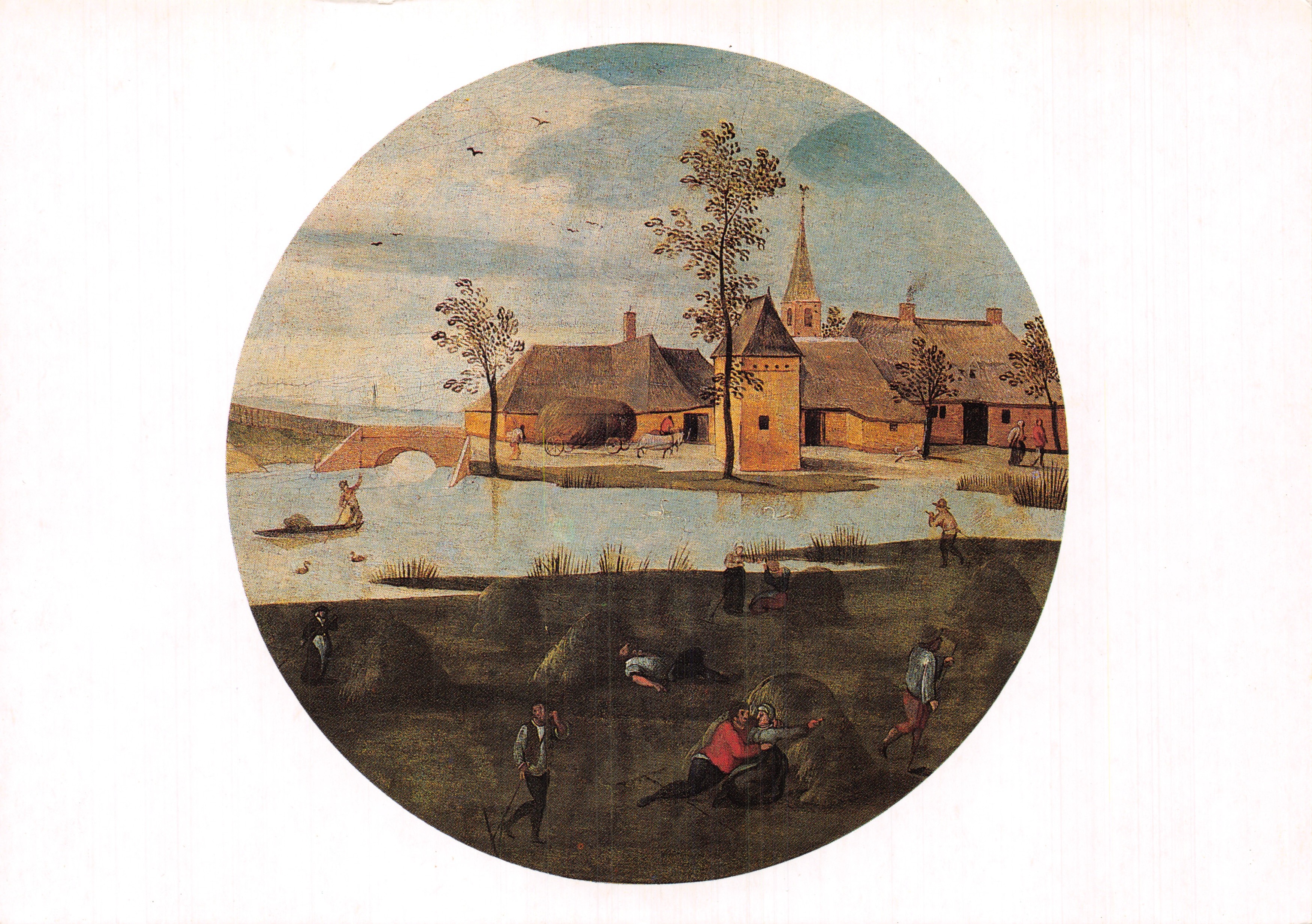 Paysage de printemps — scène de village avec pont et église — Grimmer Abel (avant 1619) — Inv. 8728