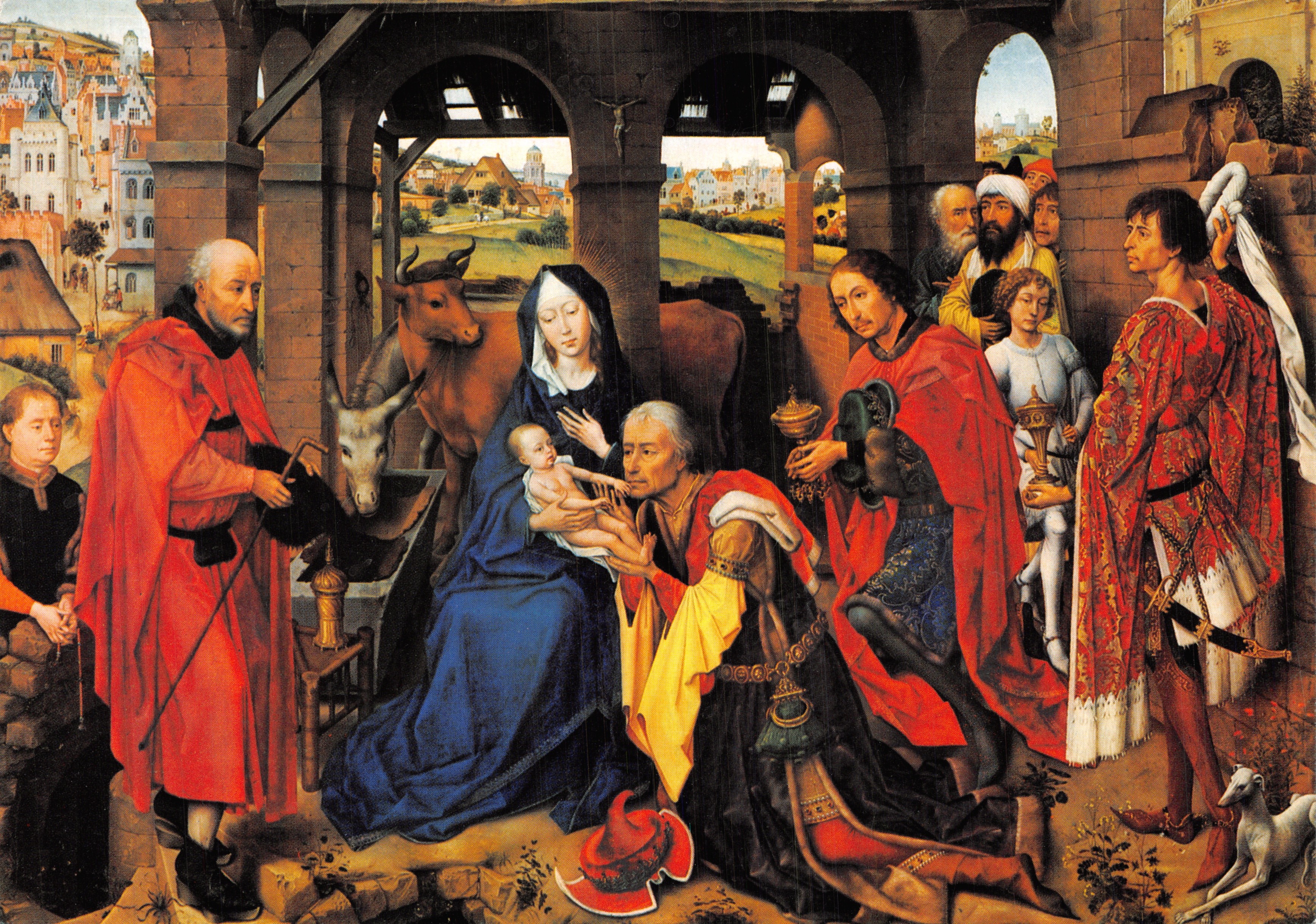 Nativité — scène des Rois Mages — Rogier van der Weyden, imprimé sur la carte
