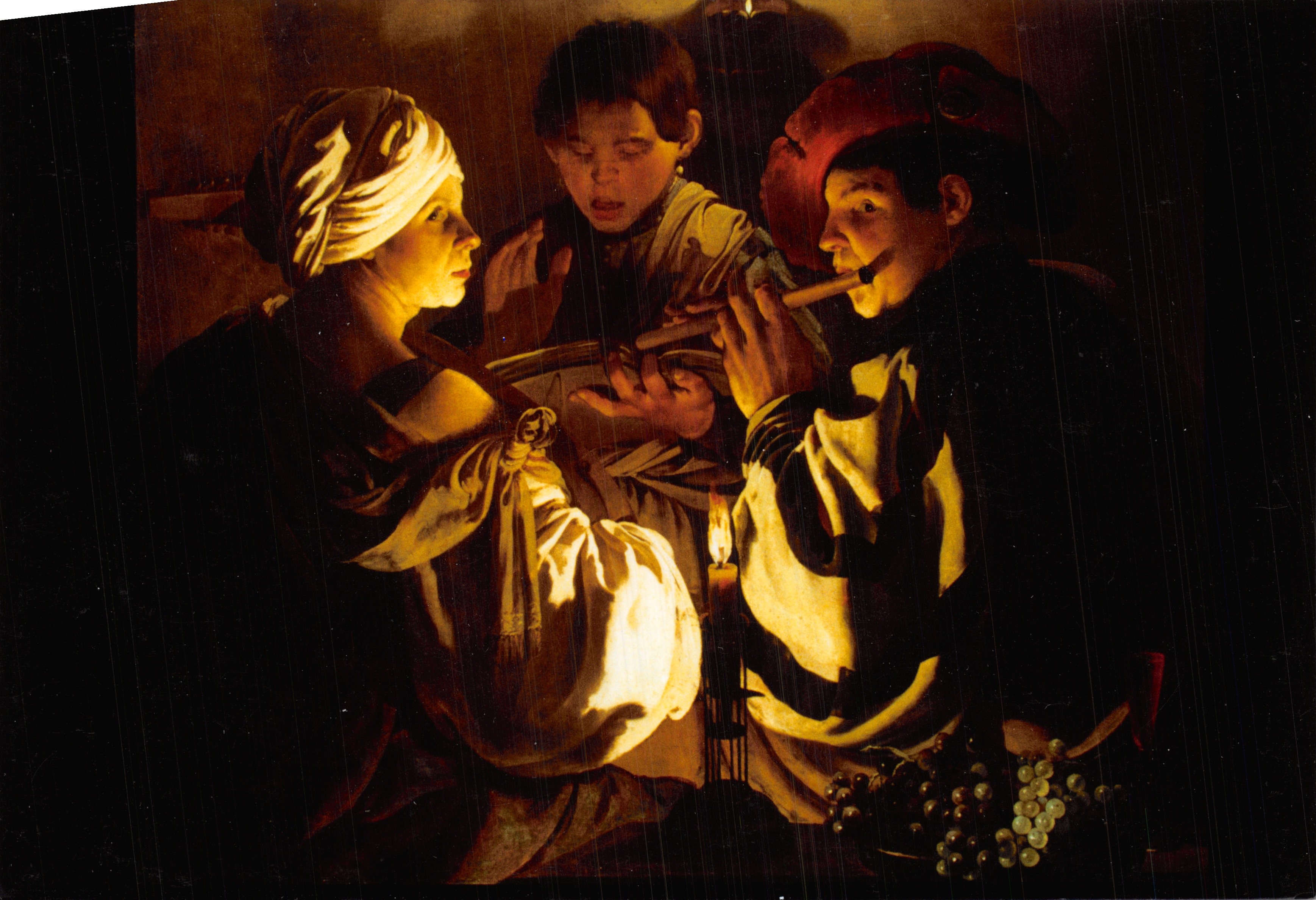 La Vergine con il Bambino e Santa Anna — riproduzione di un'opera di Caravaggio — editore non visibile