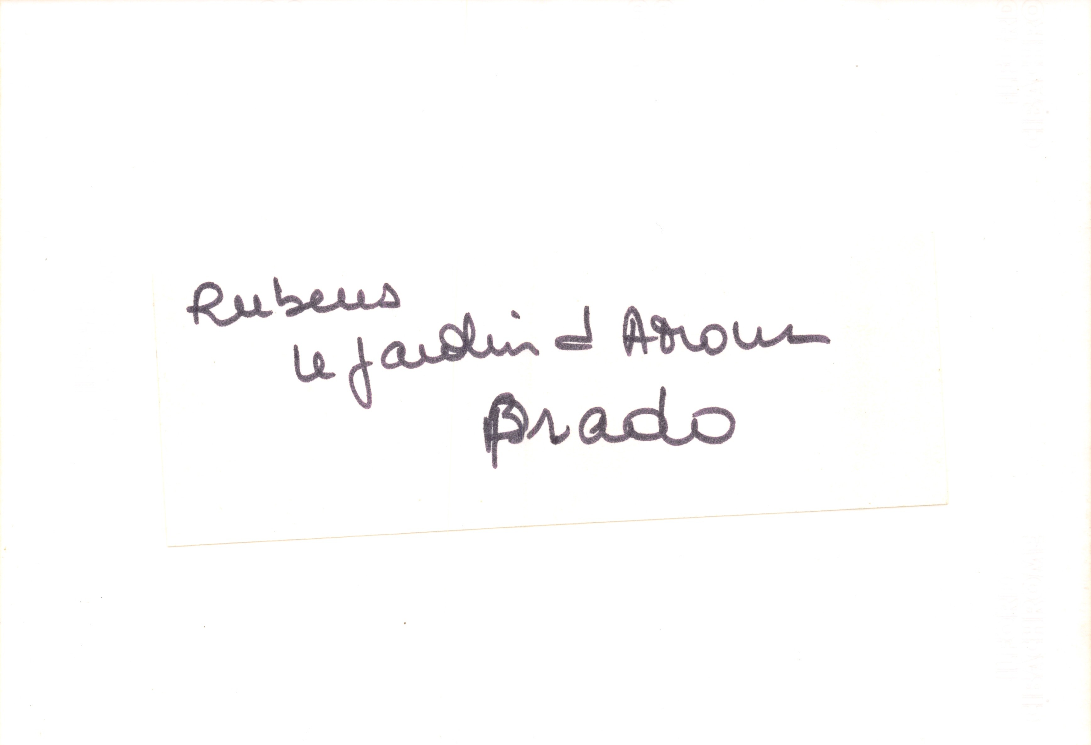 Rubens — Il giardino di Arras — editore stampatore non visibile — Verso