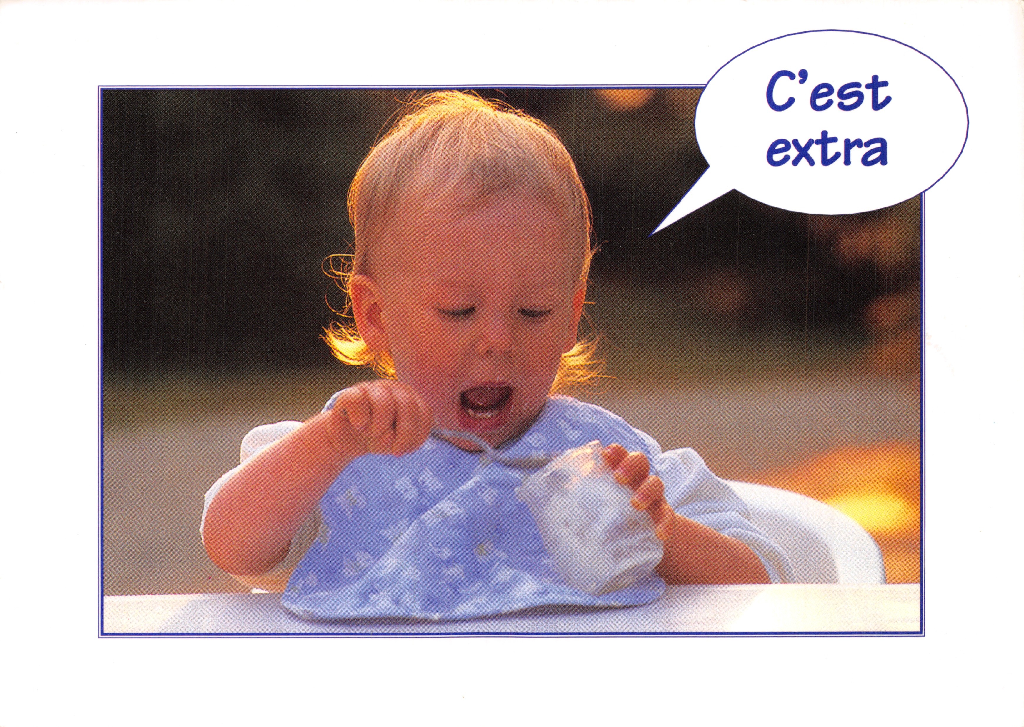 Bébé mangeant — scène de repas en extérieur — éditeur Agence Diaphor, n° de série 95.48.02