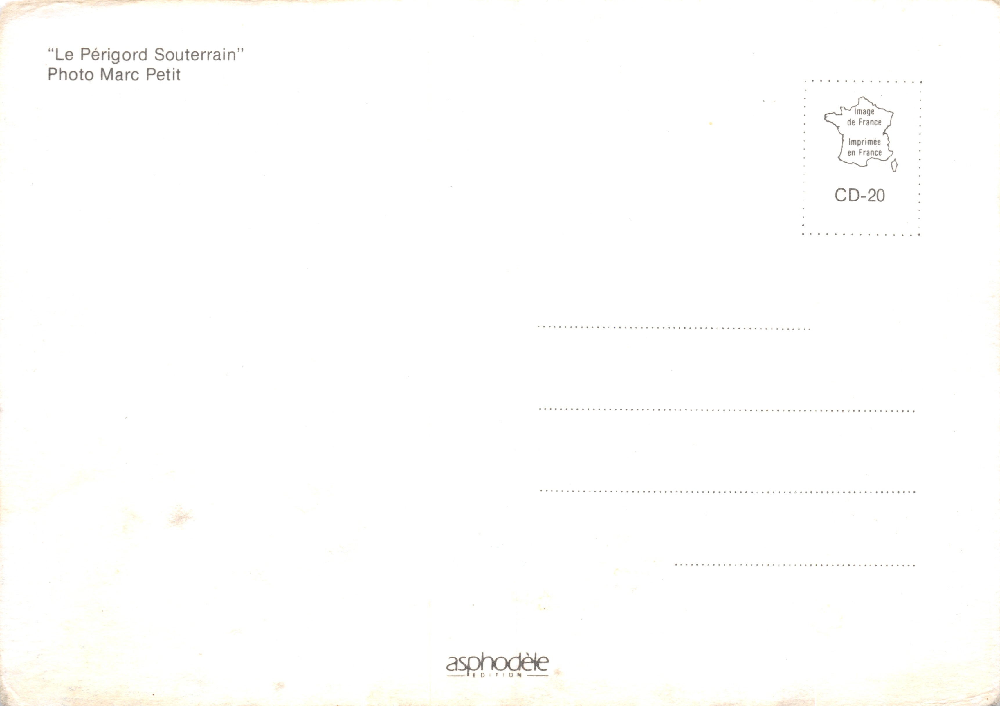 Esplorazione sotterranea — cavità rocciosa — editore Asphodèle ÉDITION — Verso