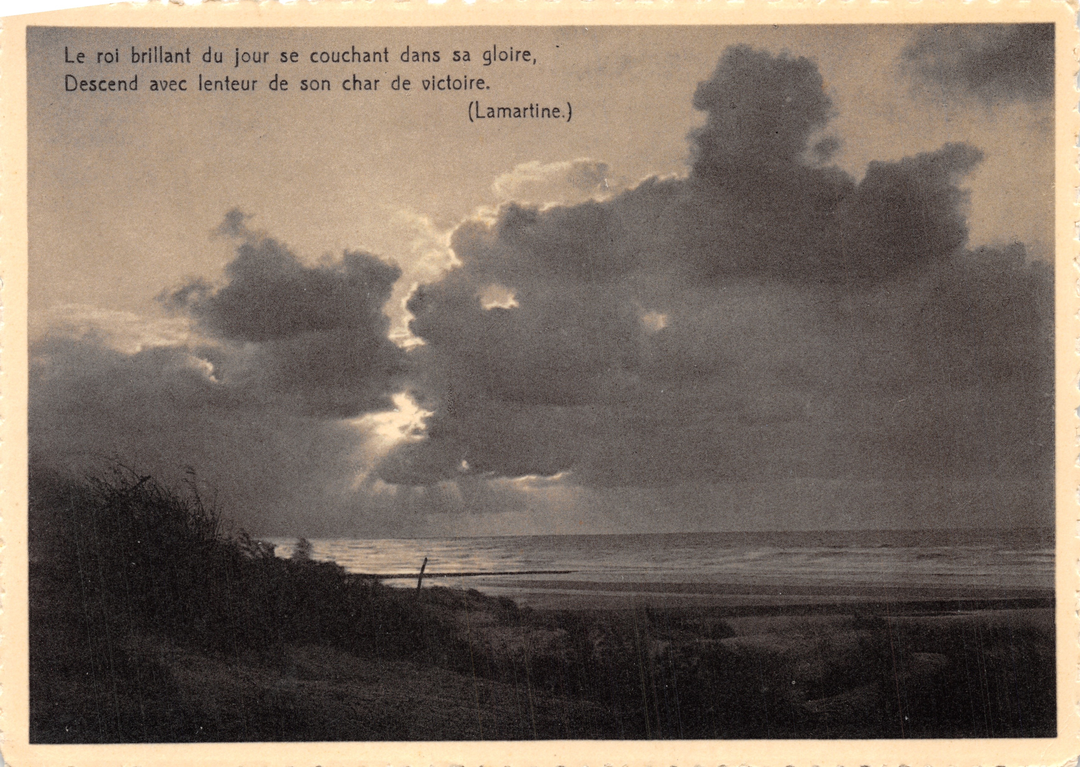 Zonsondergang — uitzicht op zee — uitgever Ern. Thill, Brussel, nr. 13