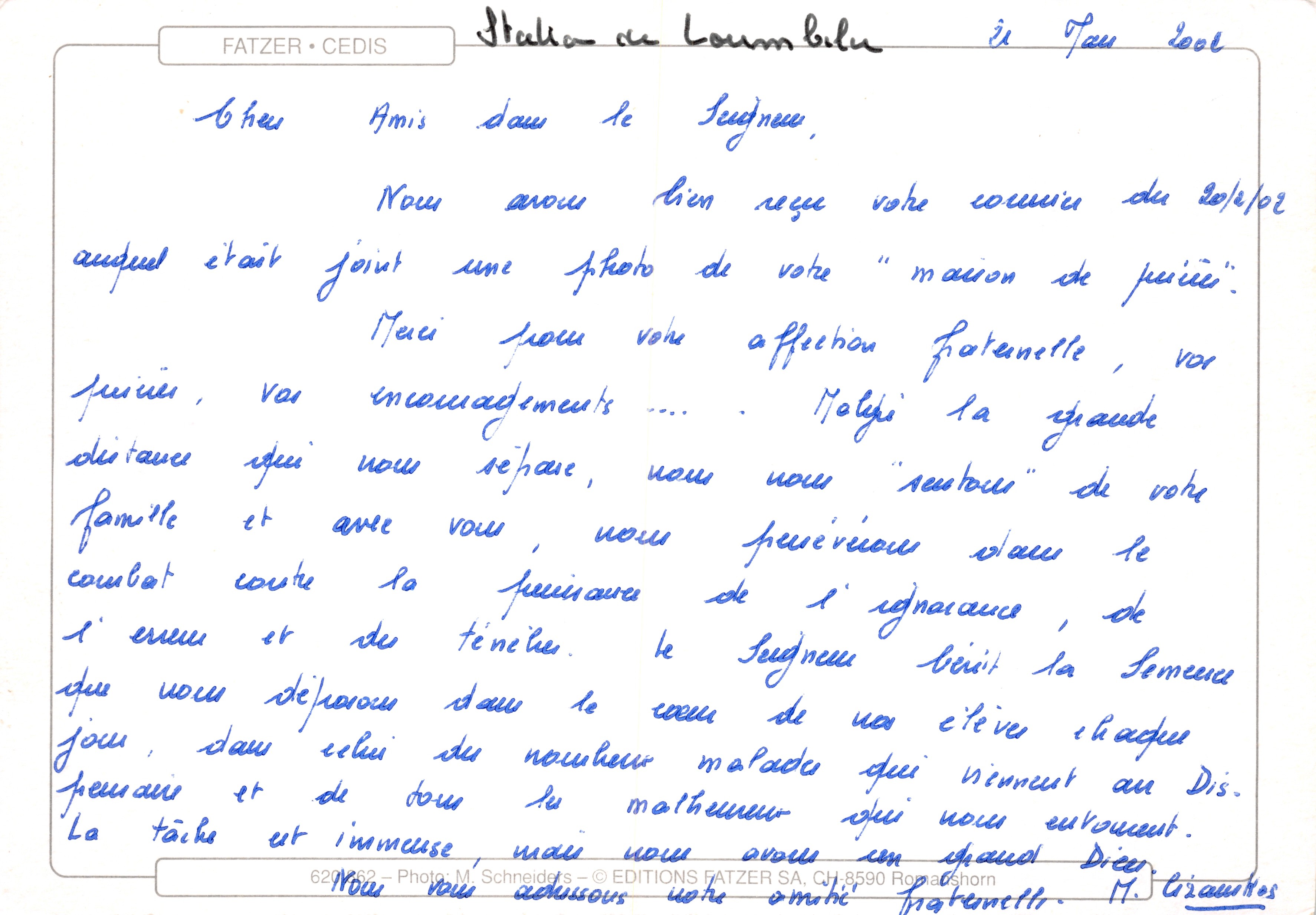 Escalier fleuri — Éditeur FATZER • CEDIS, n° 620 — Verso