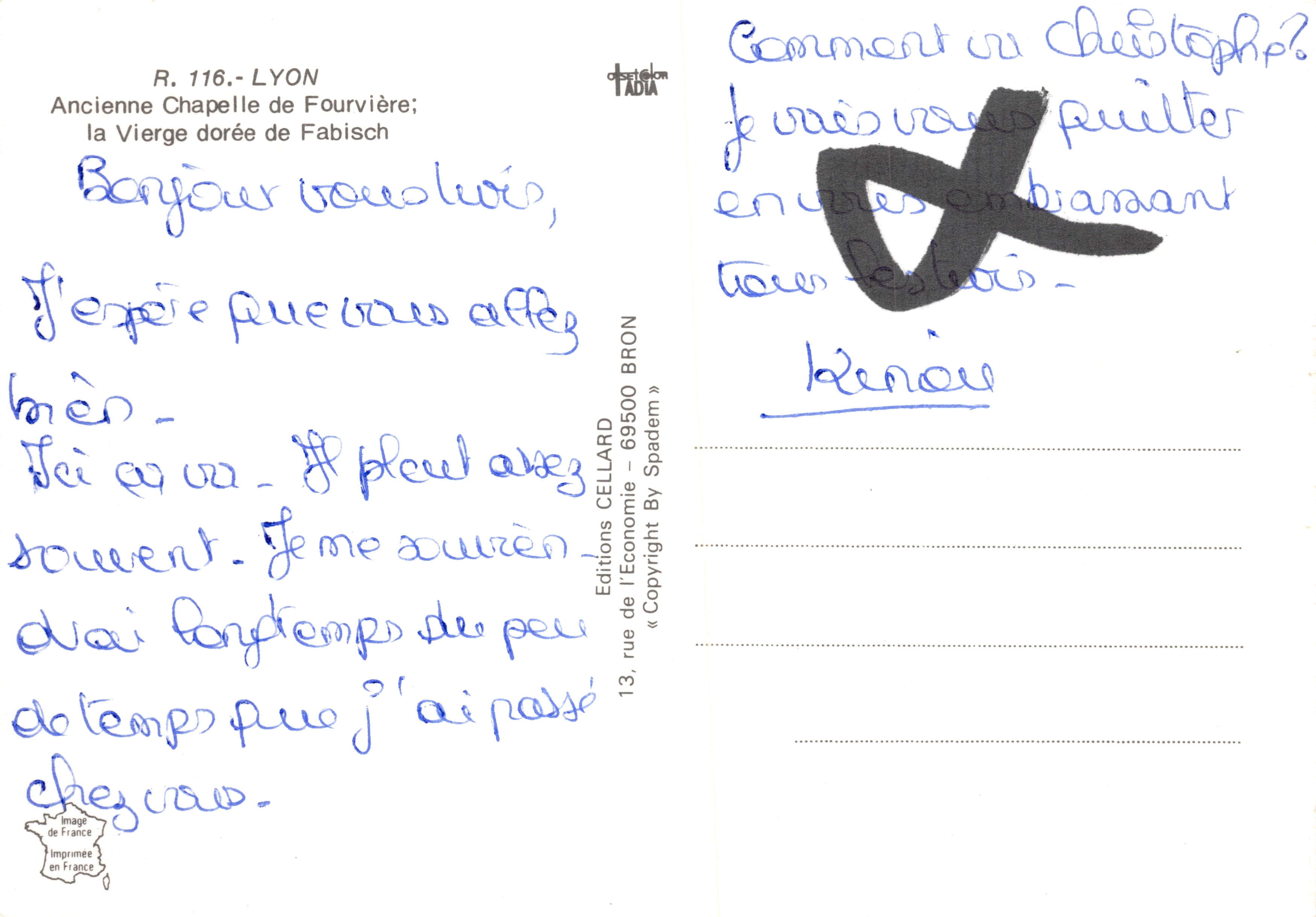 Lyon - Oude Kapel van Fourvière; de gouden Maagd van Fabisch — Uitgever: CELLARD Editions — Achterkant