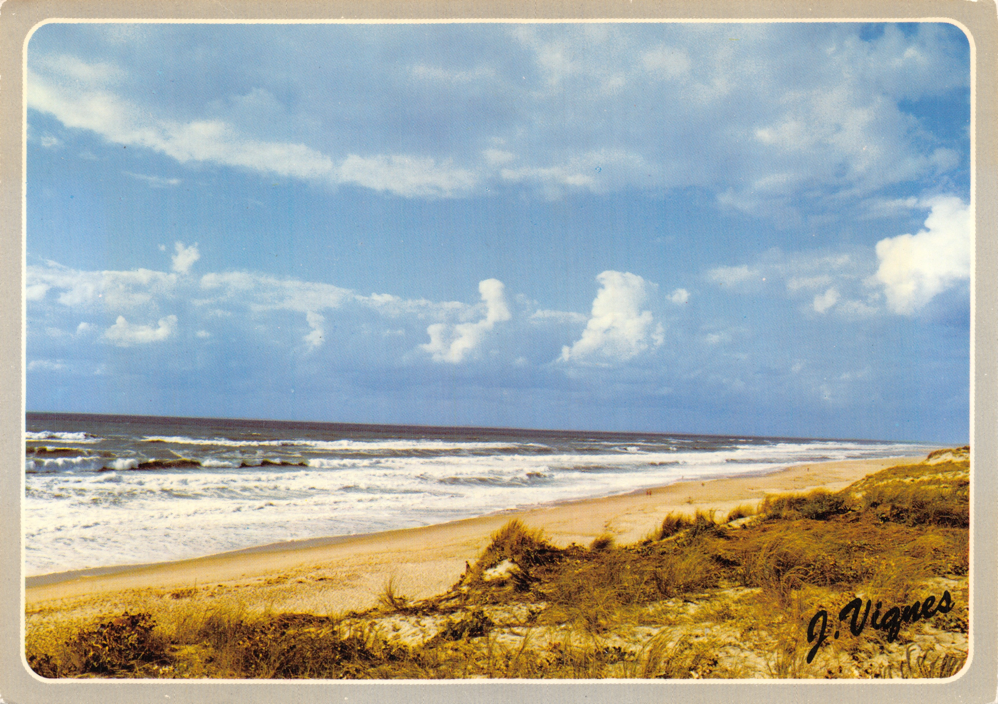 Plage de la Côte Aquitaine — vue de la mer et des dunes — J. Vignes