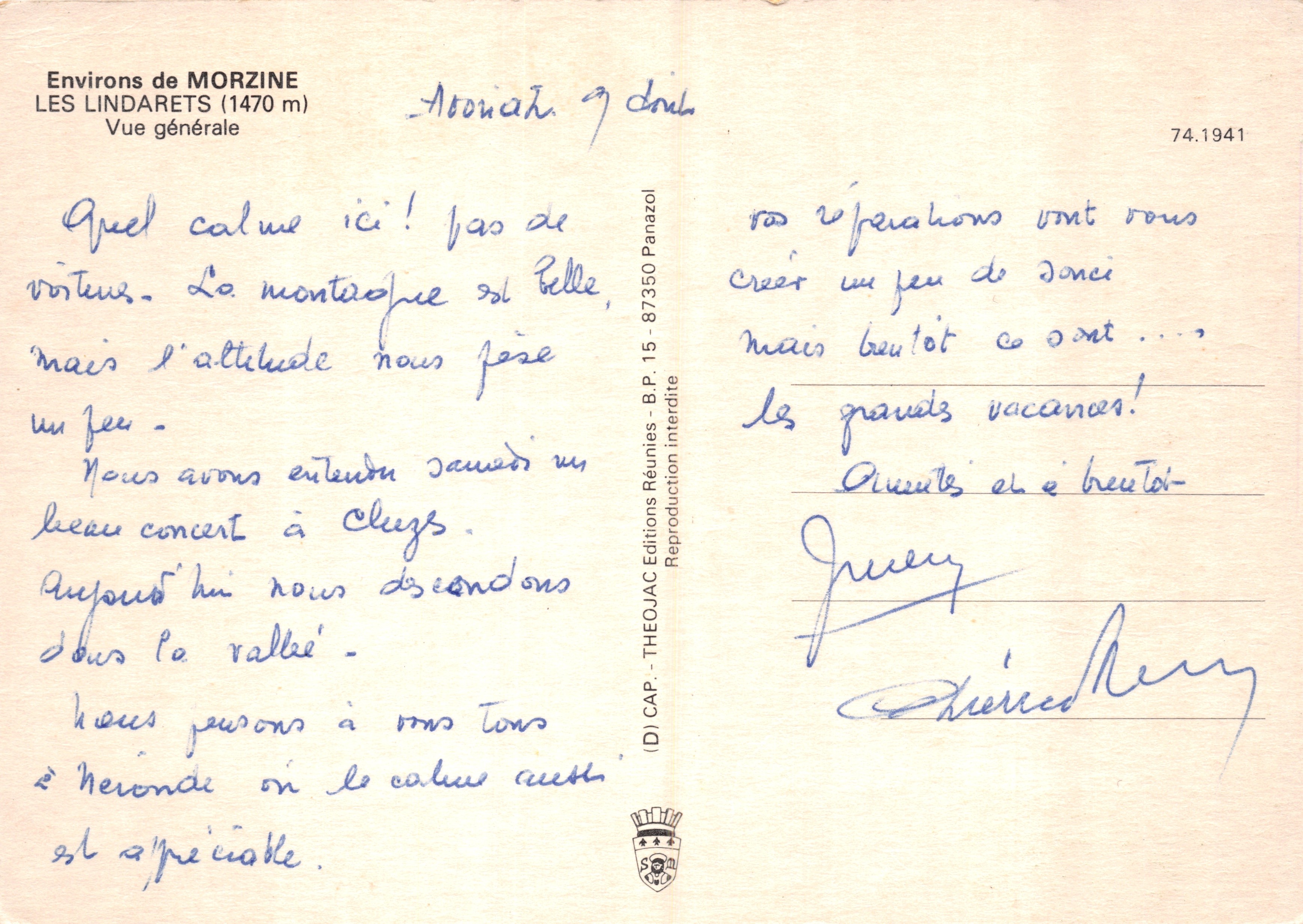 Omgeving van Morzine — Les Lindarets (1470 m) — Algemene uitzicht — Éditions Réunies Panazol — Achterkant