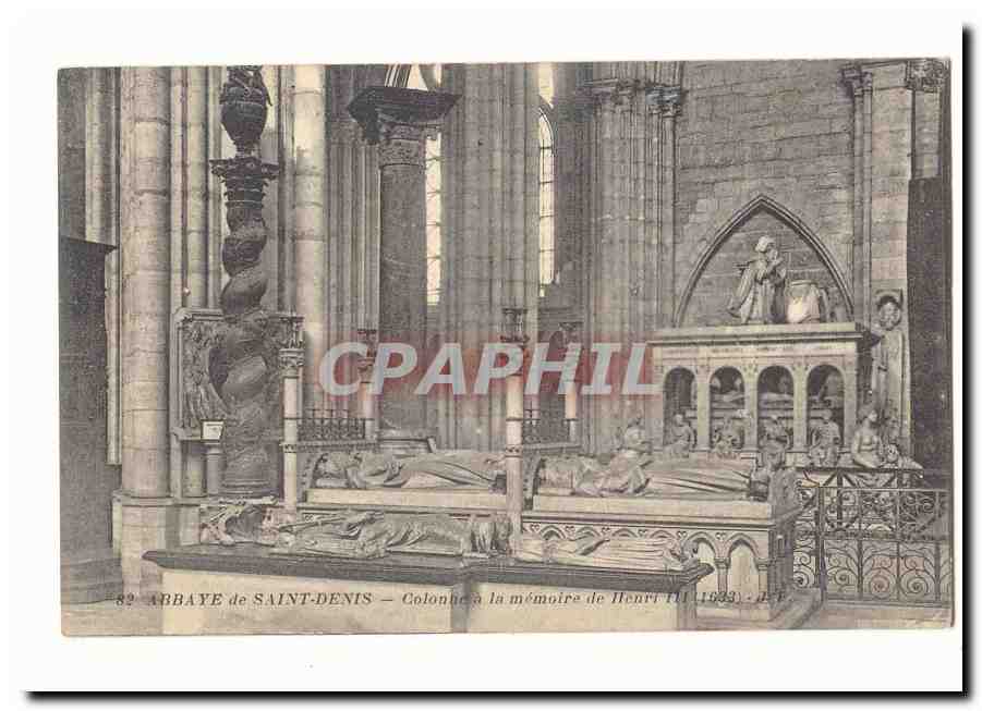 Abbaye de Saint-Denis — Colonne à la mémoire de Henri III (1933) — Éditeur : J.-F. (n° 82)