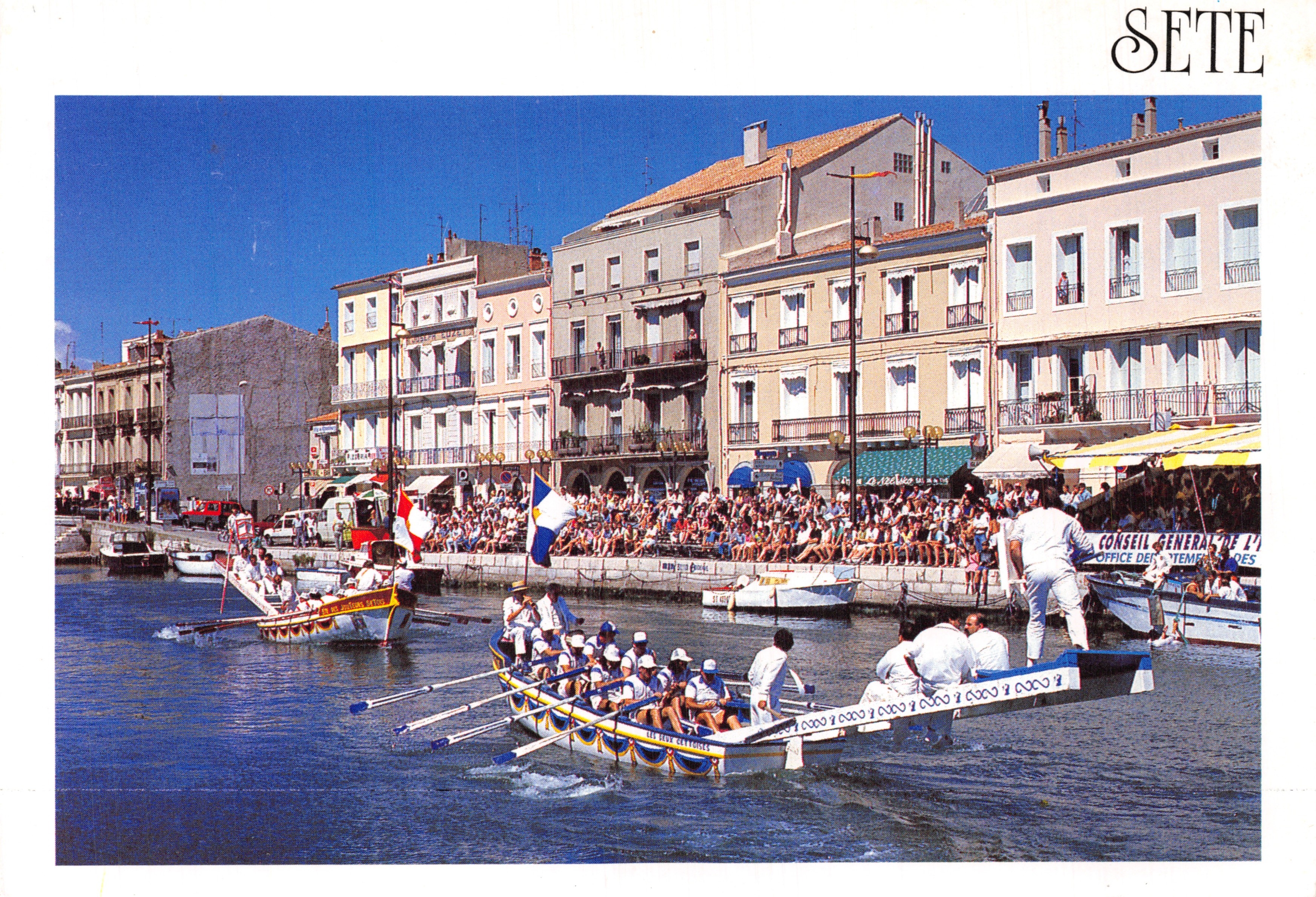 Le Joute Setoise — gara di rematori sul Grand Canal — editore COMPA-CARTERIE