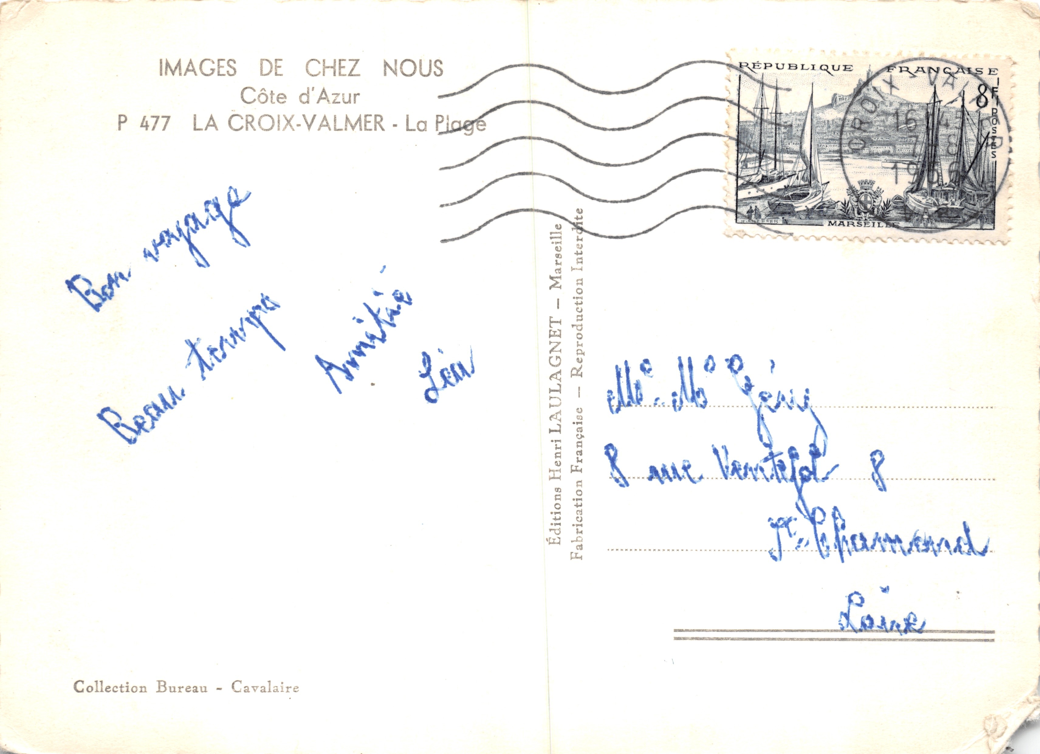 La Piage — plage animée au bord de la mer — Éditions Henri LAULAGNET, P 477 — Reverso