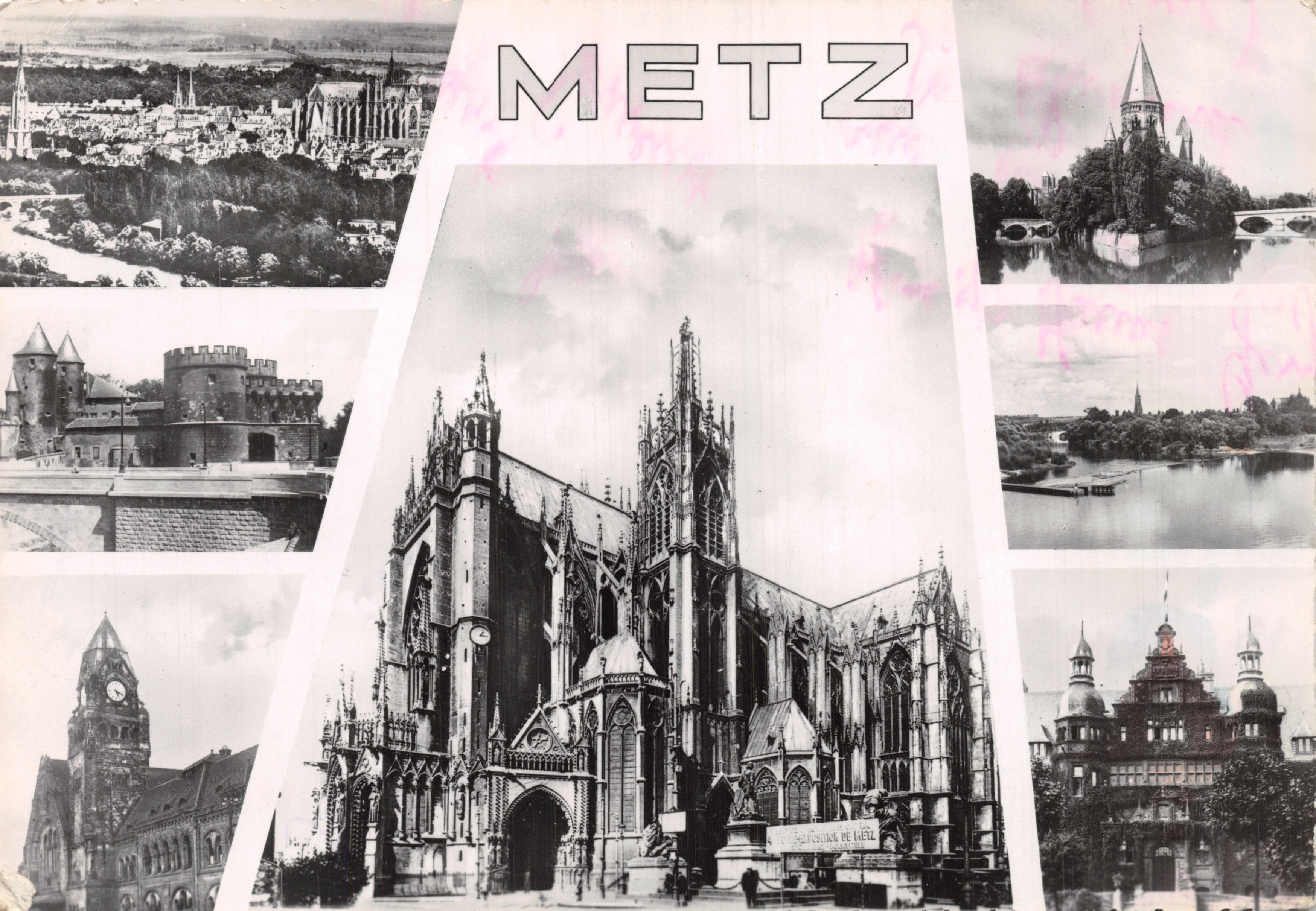 Metz — vue panoramique et monuments — Éd. « La Cigogne »