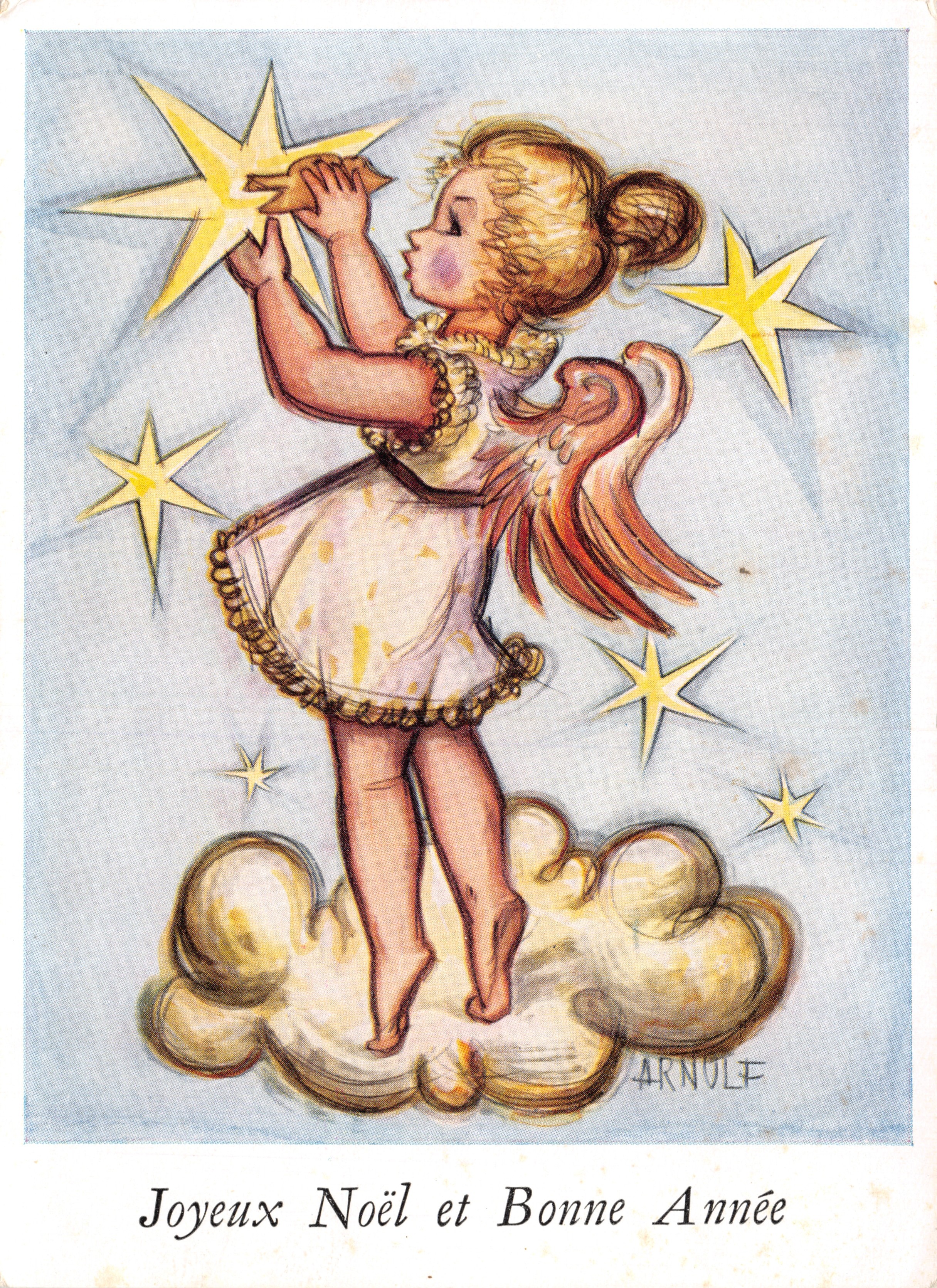 Enfant ange — tenant une étoile — dessiné par ARNULF