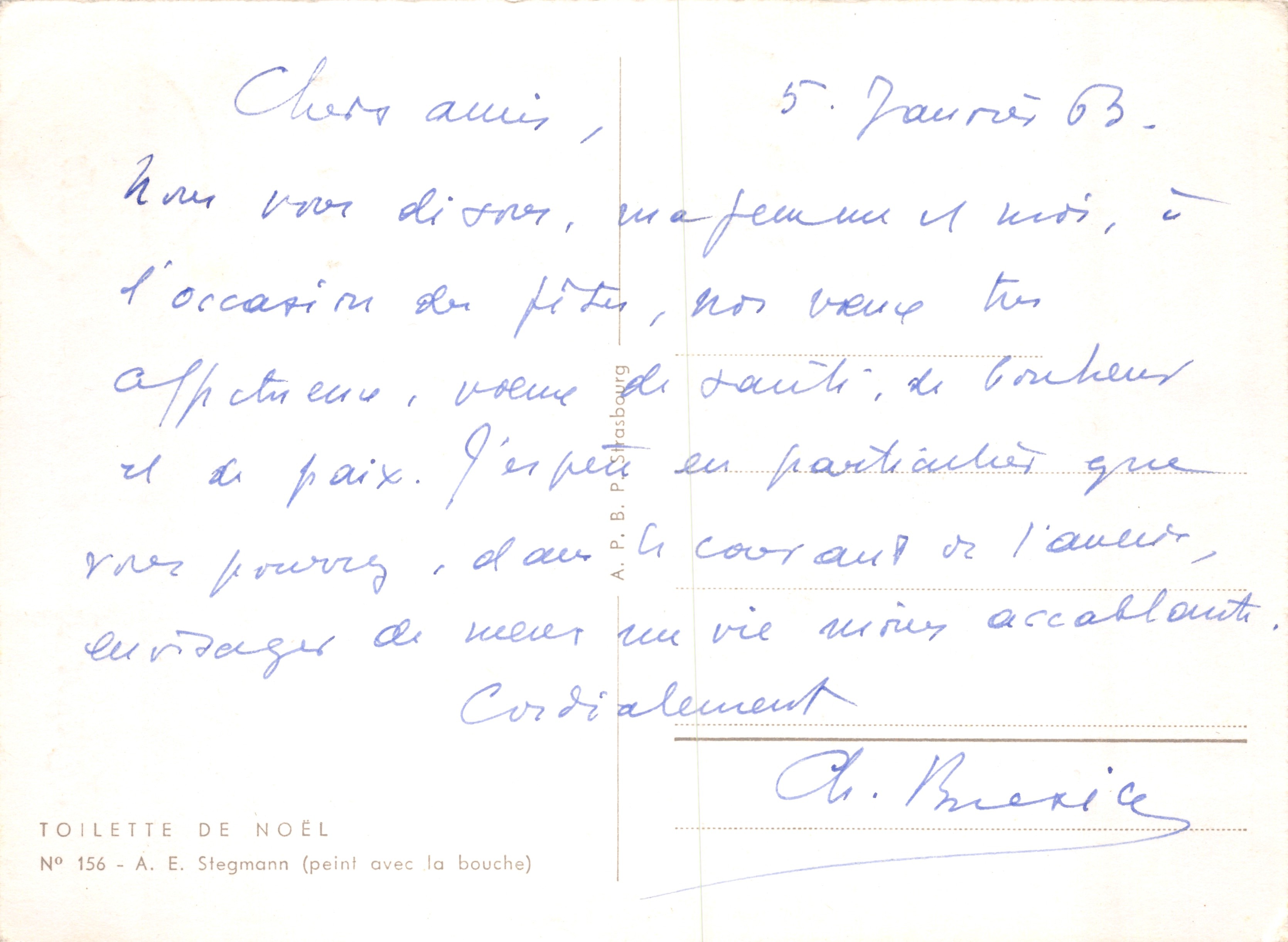 Enfant ange — tenant une étoile — dessiné par ARNULF — Verso