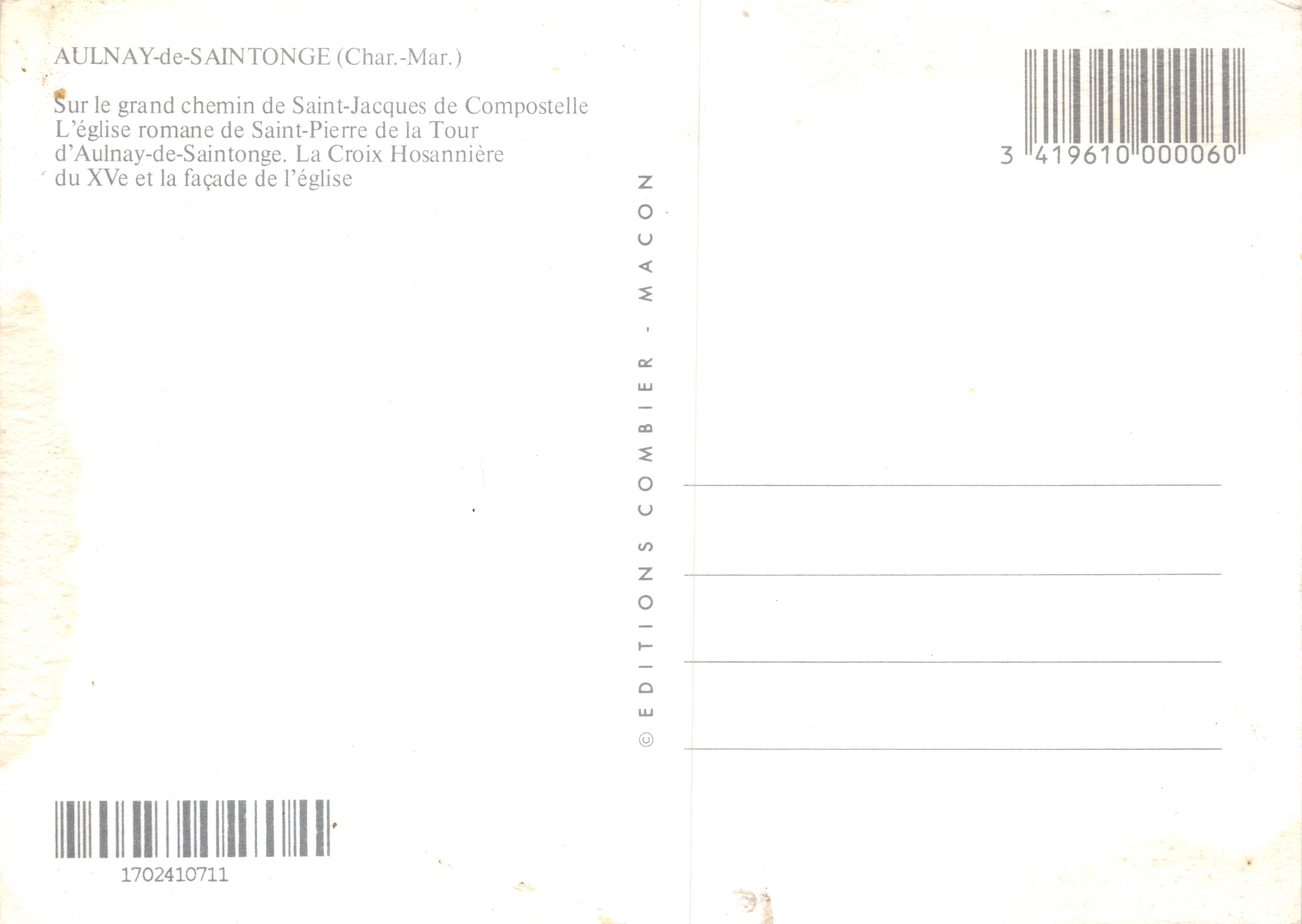 Aulnay-de-Saintonge — église romane et croix hosannière — Éditions Combier - Macon — Reverso