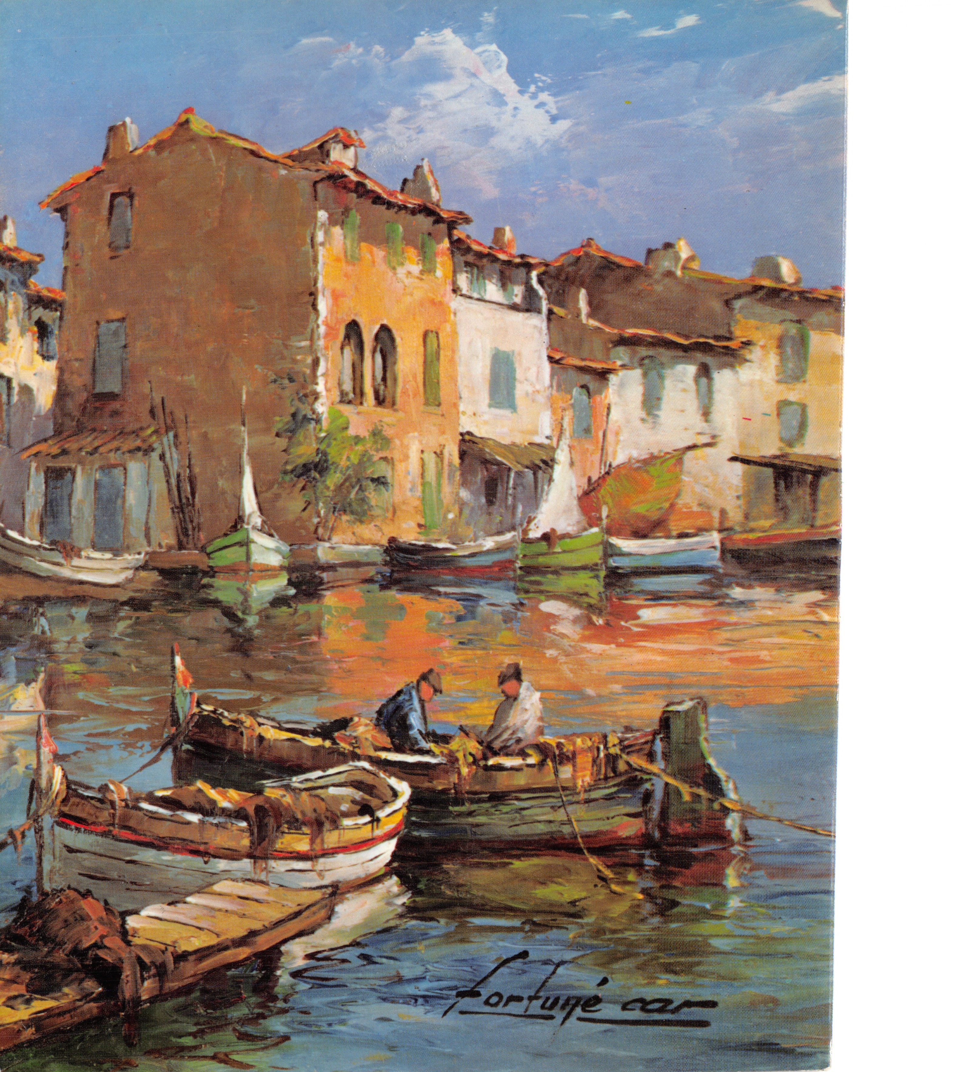 Venedig — Kanal mit farbenfrohen Häusern — Malerei von Fortuné Car, B. 233
