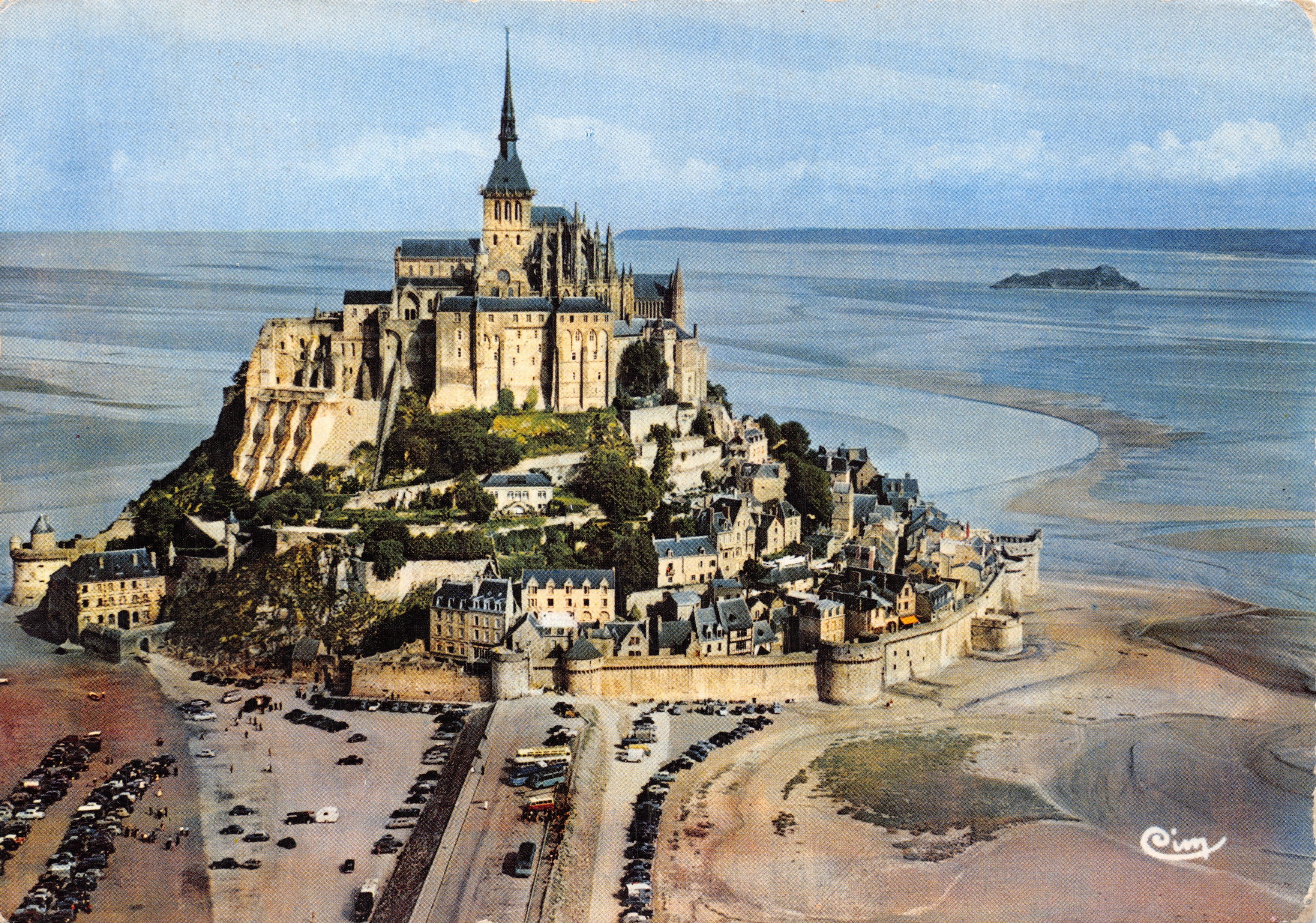 Mont-Saint-Michel — vue aérienne — Imprimeur Combier