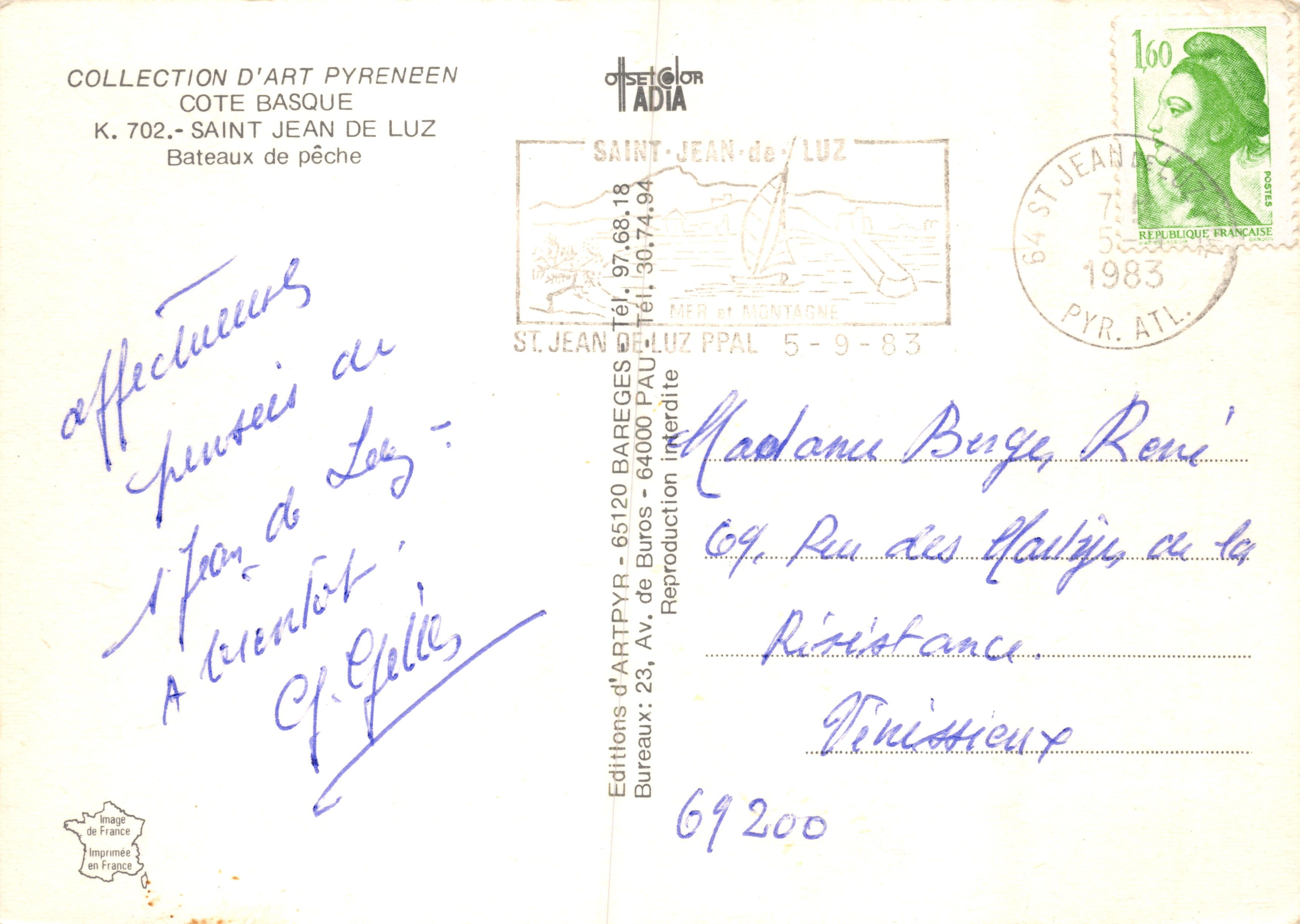 Visbootjes — Saint-Jean-de-Luz — Éditions d'ARTPYR — Achterkant