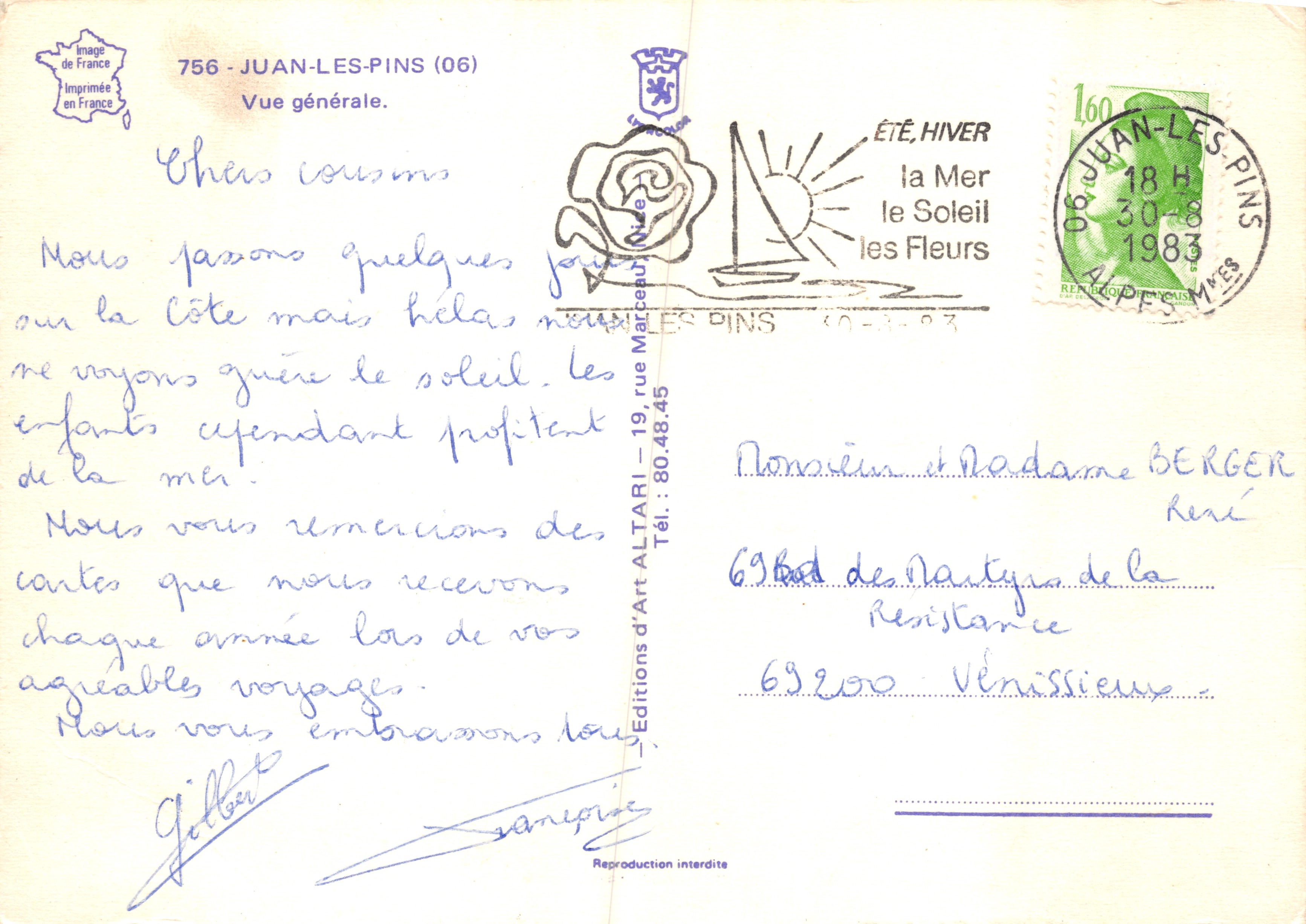 Juan-les-Pins (06) — vista general — Éditions d'Art Altari — Reverso