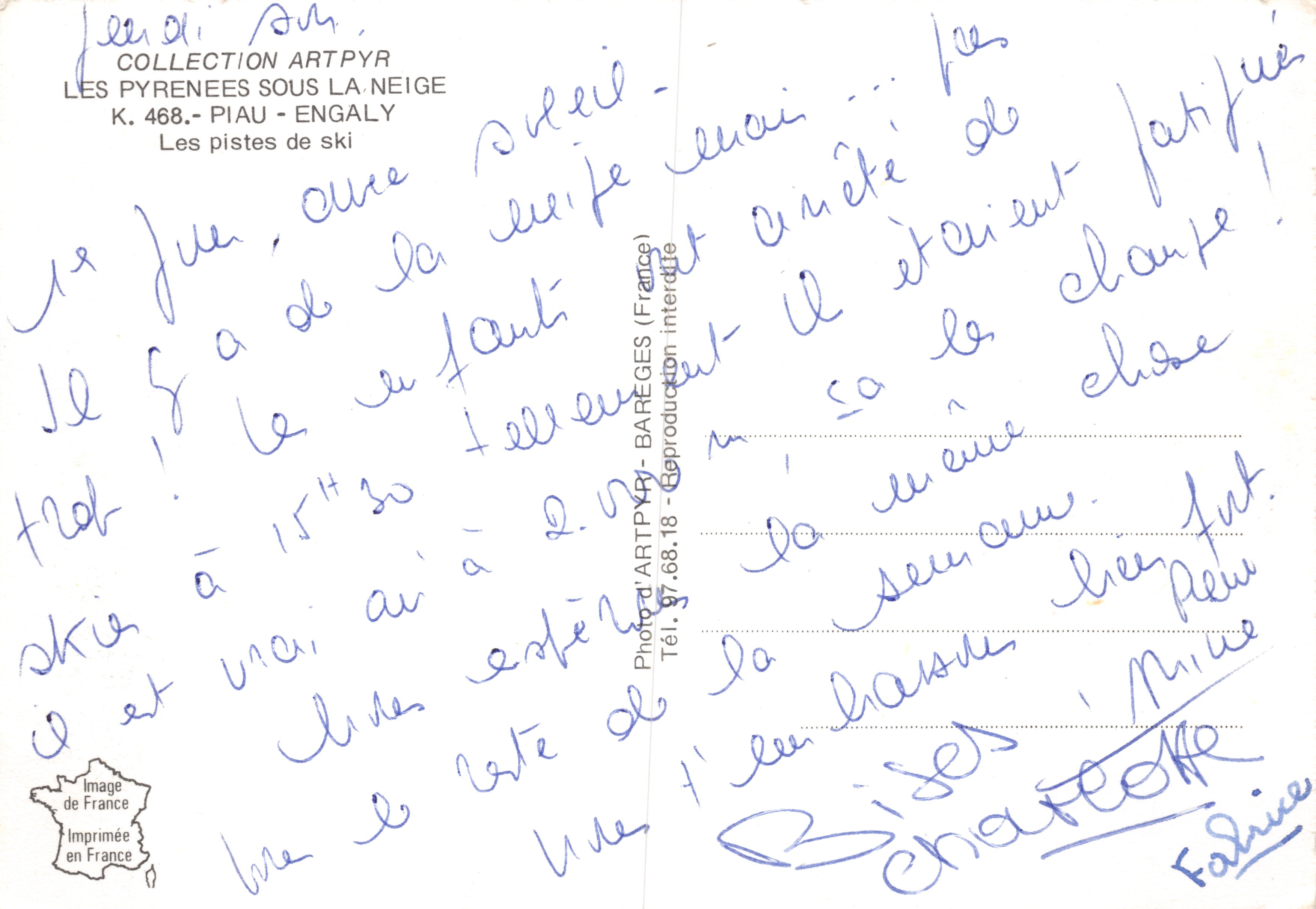 Piau-Engaly — Las pistas de esquí — editorial ARTPYR — Reverso