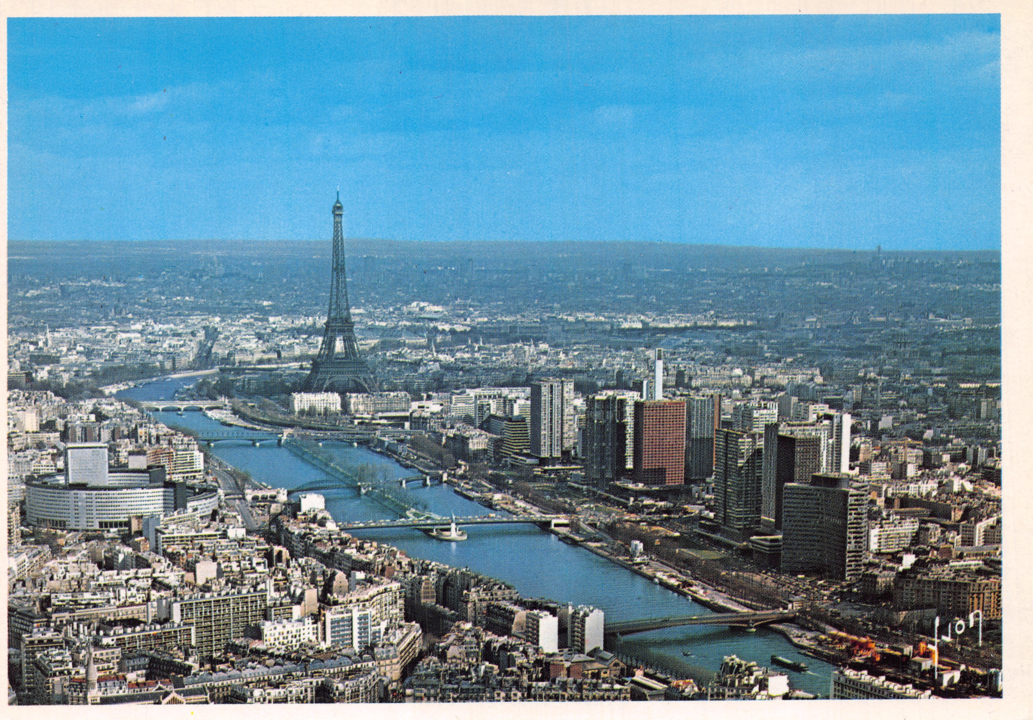 Paris — Panorama sulla Senna, la Torre Eiffel e il Fronte della Senna — Éditions Yvon