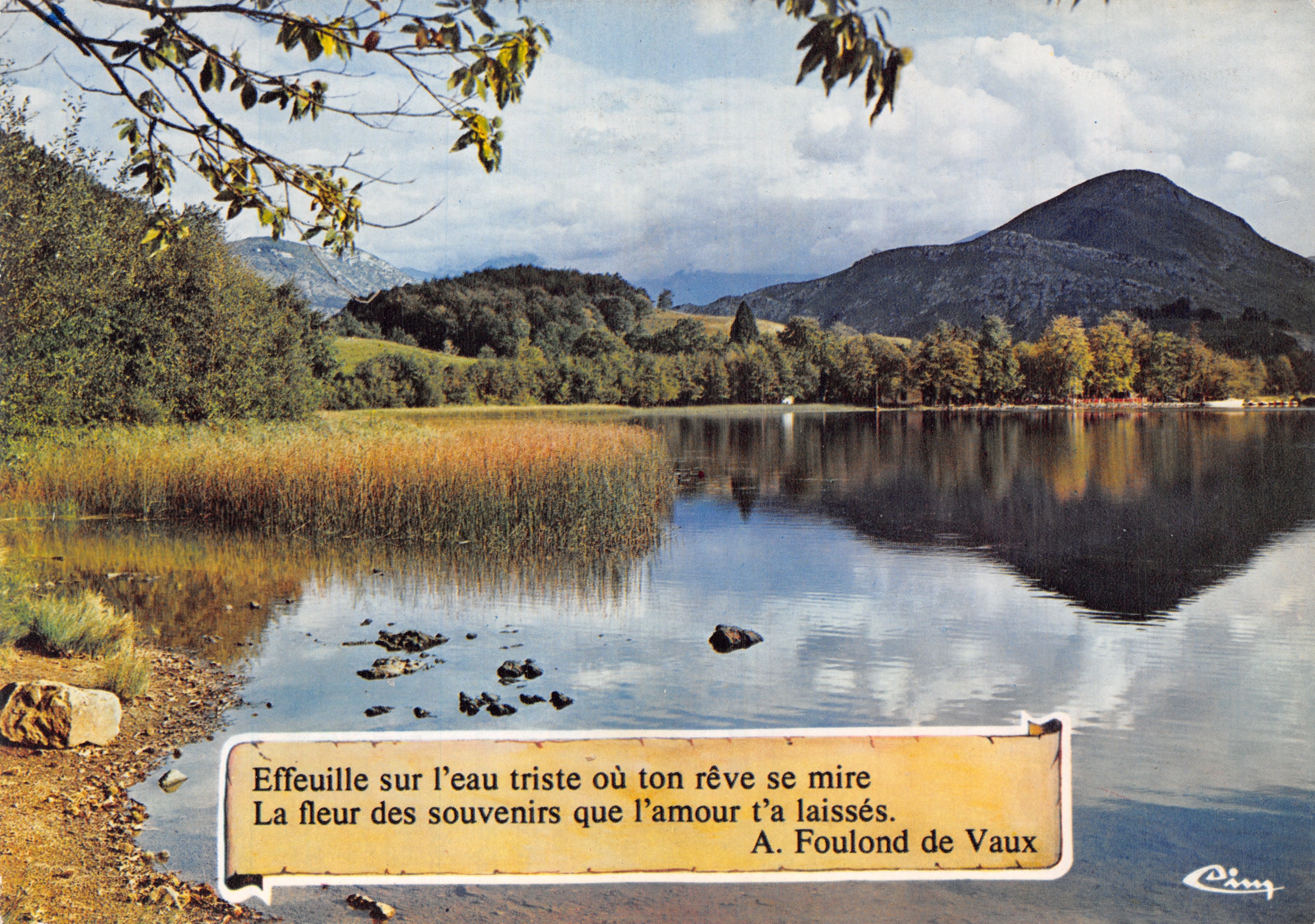 See Vaux — Seenlandschaft mit Bergen im Hintergrund — Drucker Colette Lionnel-Marie, Serie 32-000
