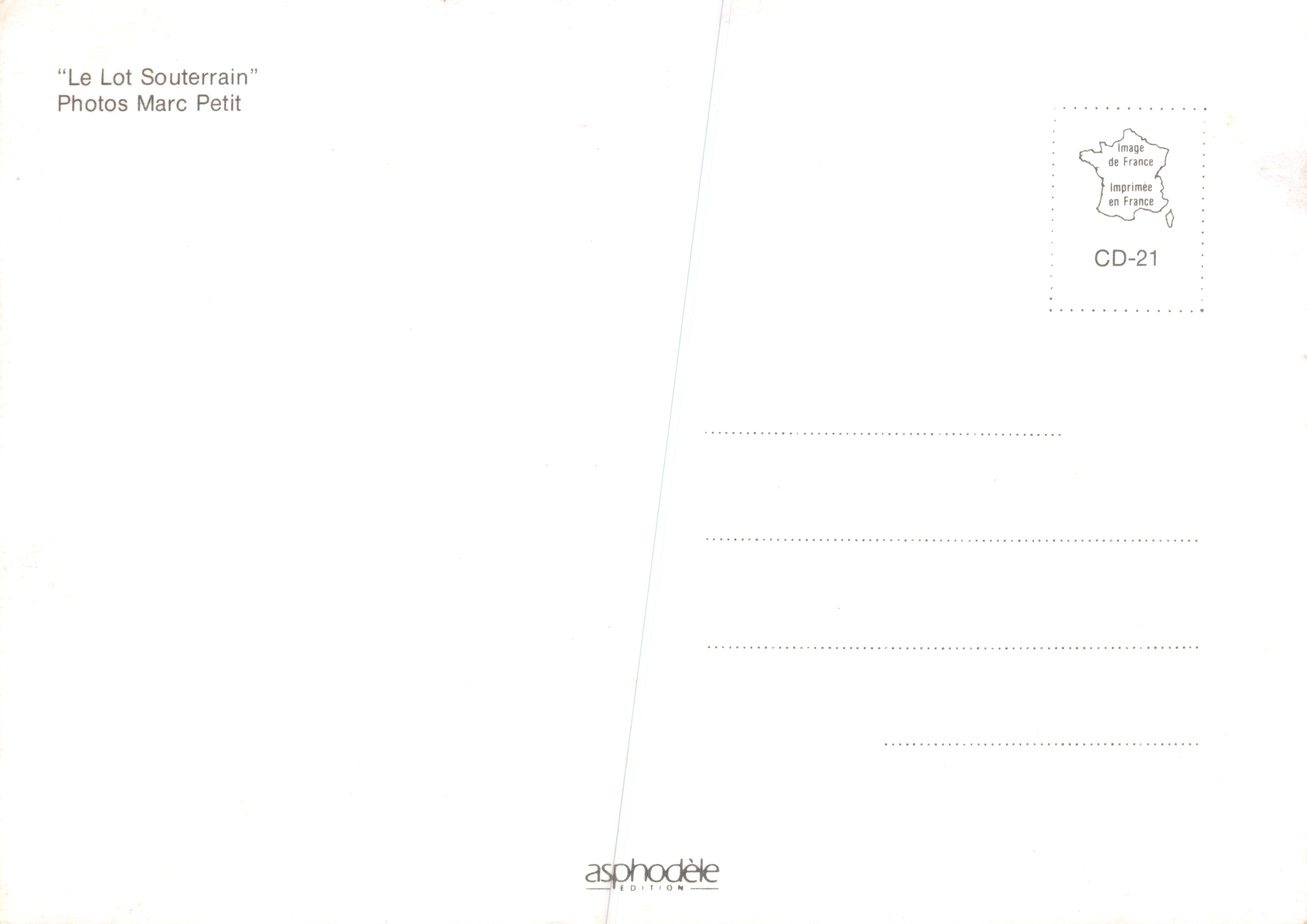 Voyage au centre de la Terre — scènes de cavités souterraines — éditeur asphodèle ÉDITION, n° CD-21 — Achterkant