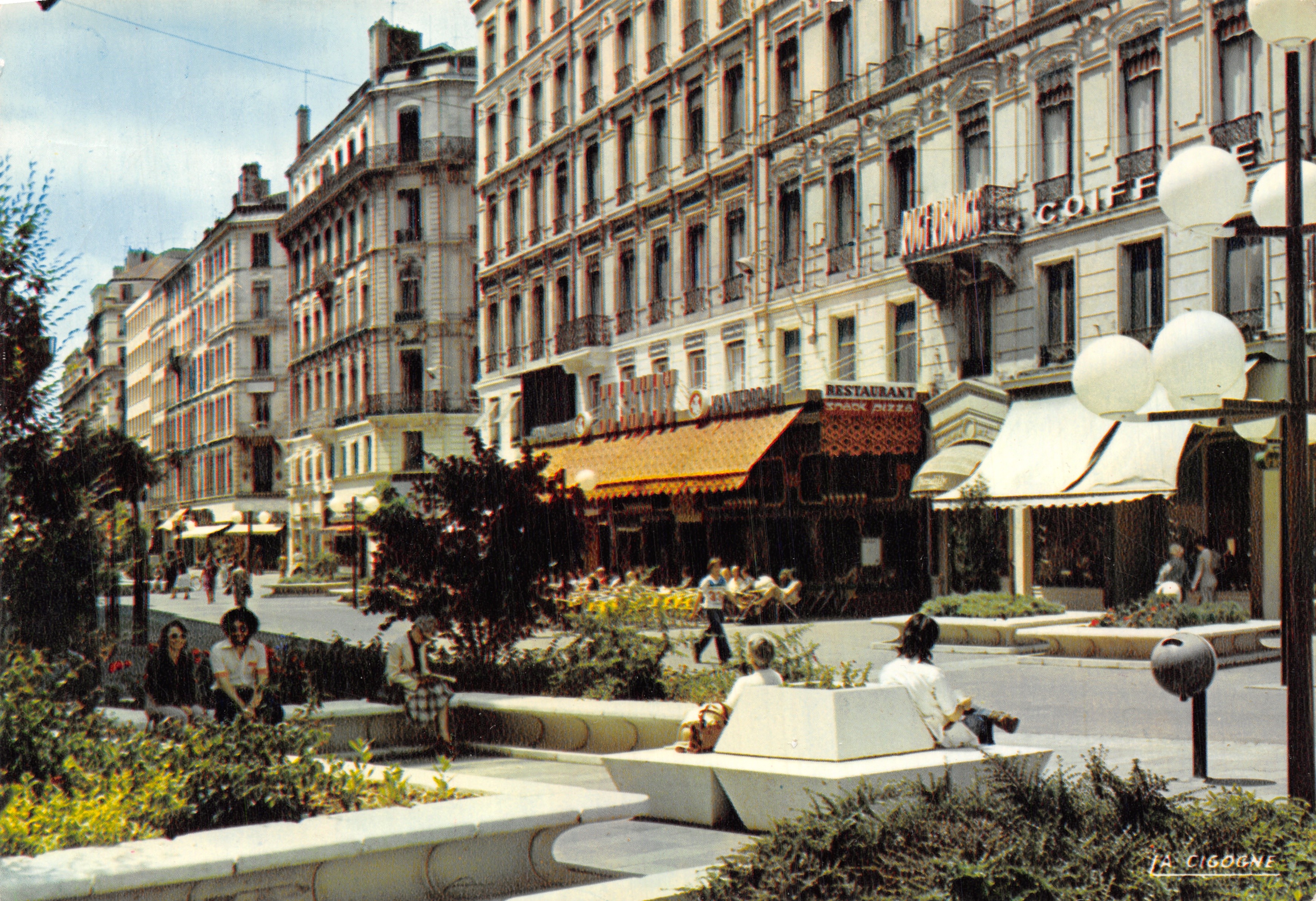 Place de la Cigogne — vue de la rue de la République à Lyon — éditeur 'LA CIGOGNE'