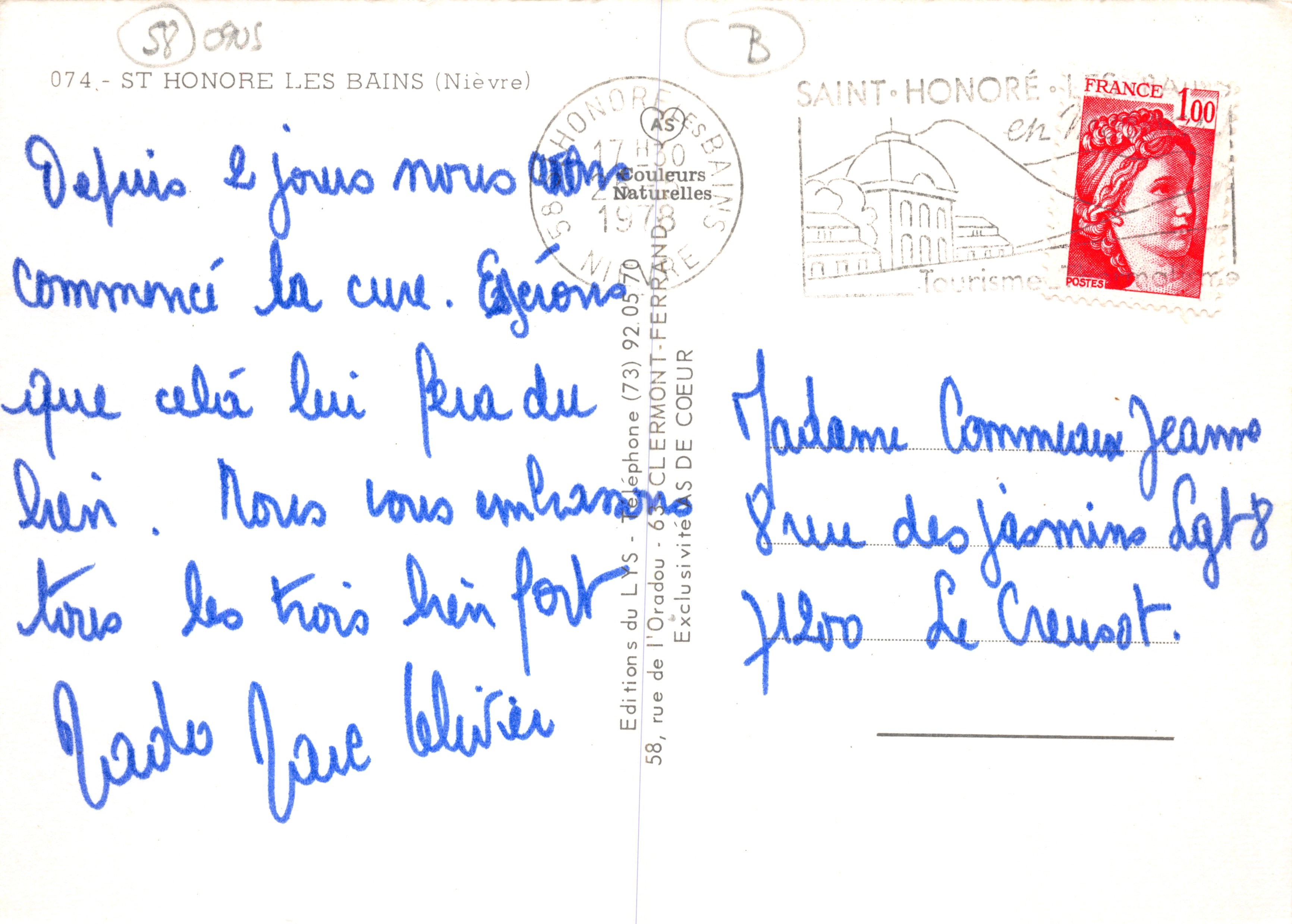 Saint-Honoré-les-Bains — algemene weergave en toeristische locaties — Éditions de Saint-Honoré-les-Bains — Achterkant
