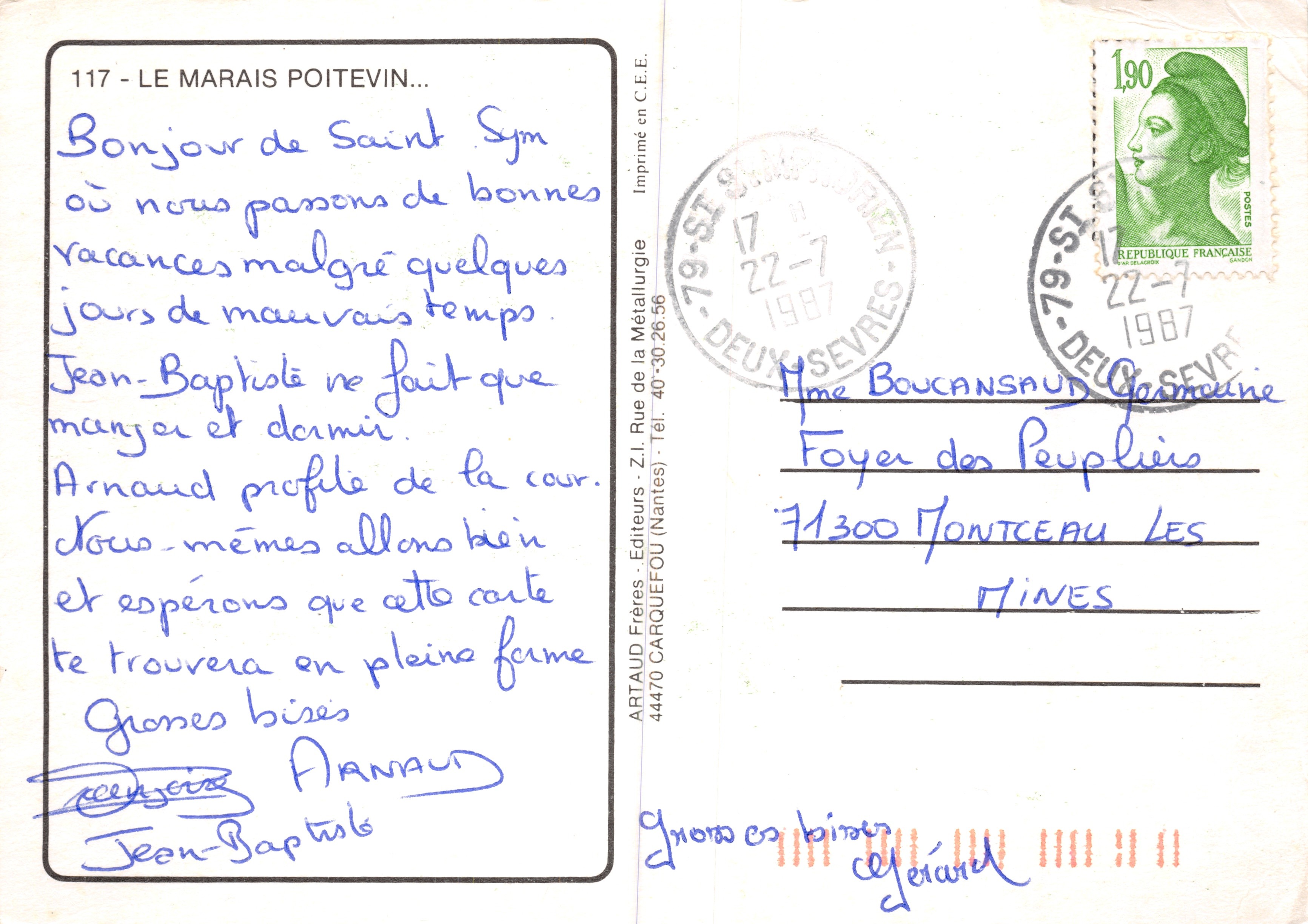 Il Marais Poitevin — paesaggio fluviale e canali — editore Artaud Frères — Verso