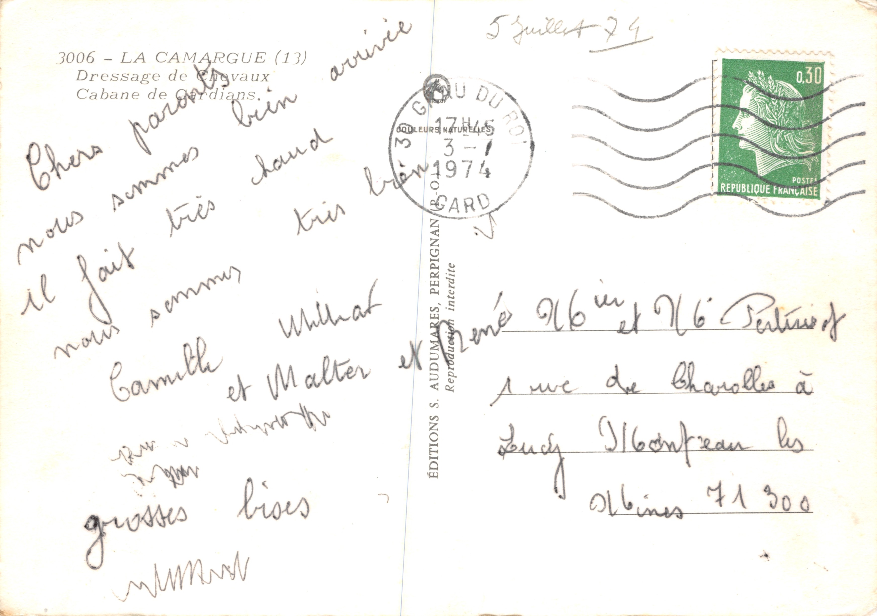 Capanna dei Guardiani — Addestramento dei Cavalli — Éditions S. Audumares — Verso