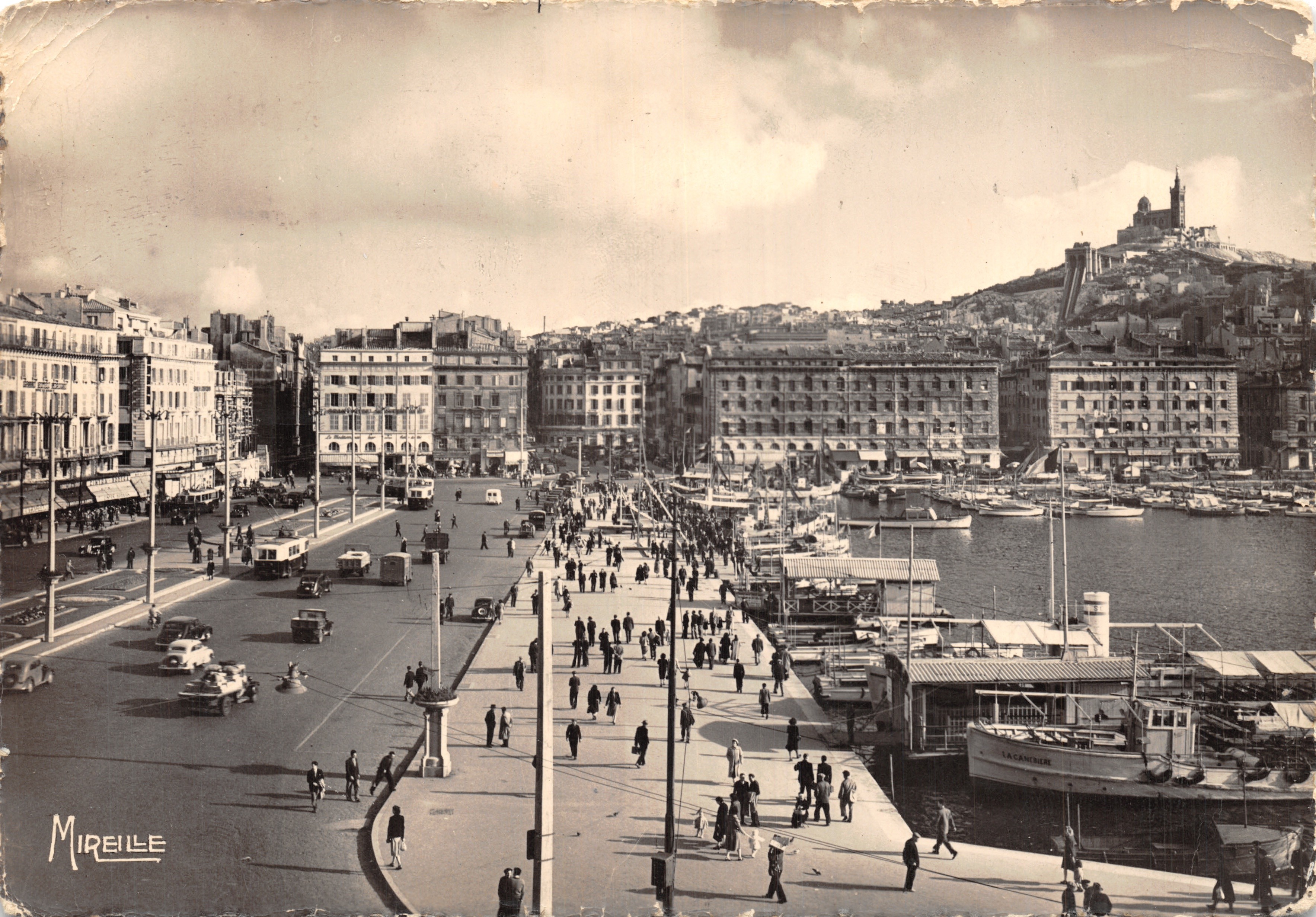 De Belgische Kade, de Oude Haven — panoramisch uitzicht op Marseille — Uitgave Mireille