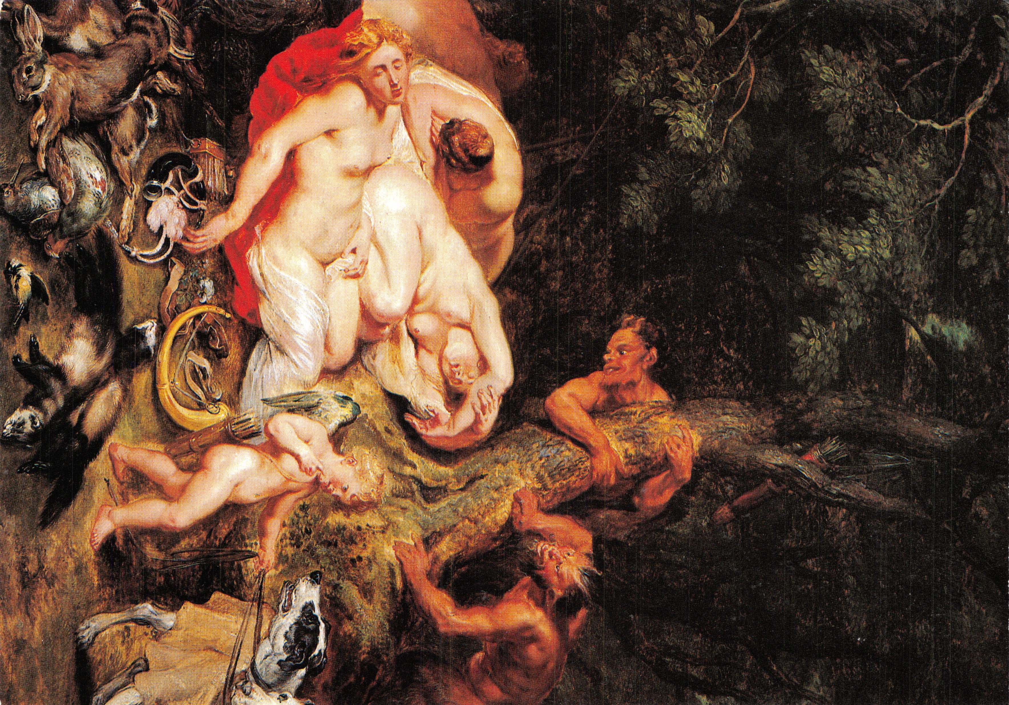 Diane en haar nimfen — detail van het schilderij van Rubens — Editions des musées nationaux