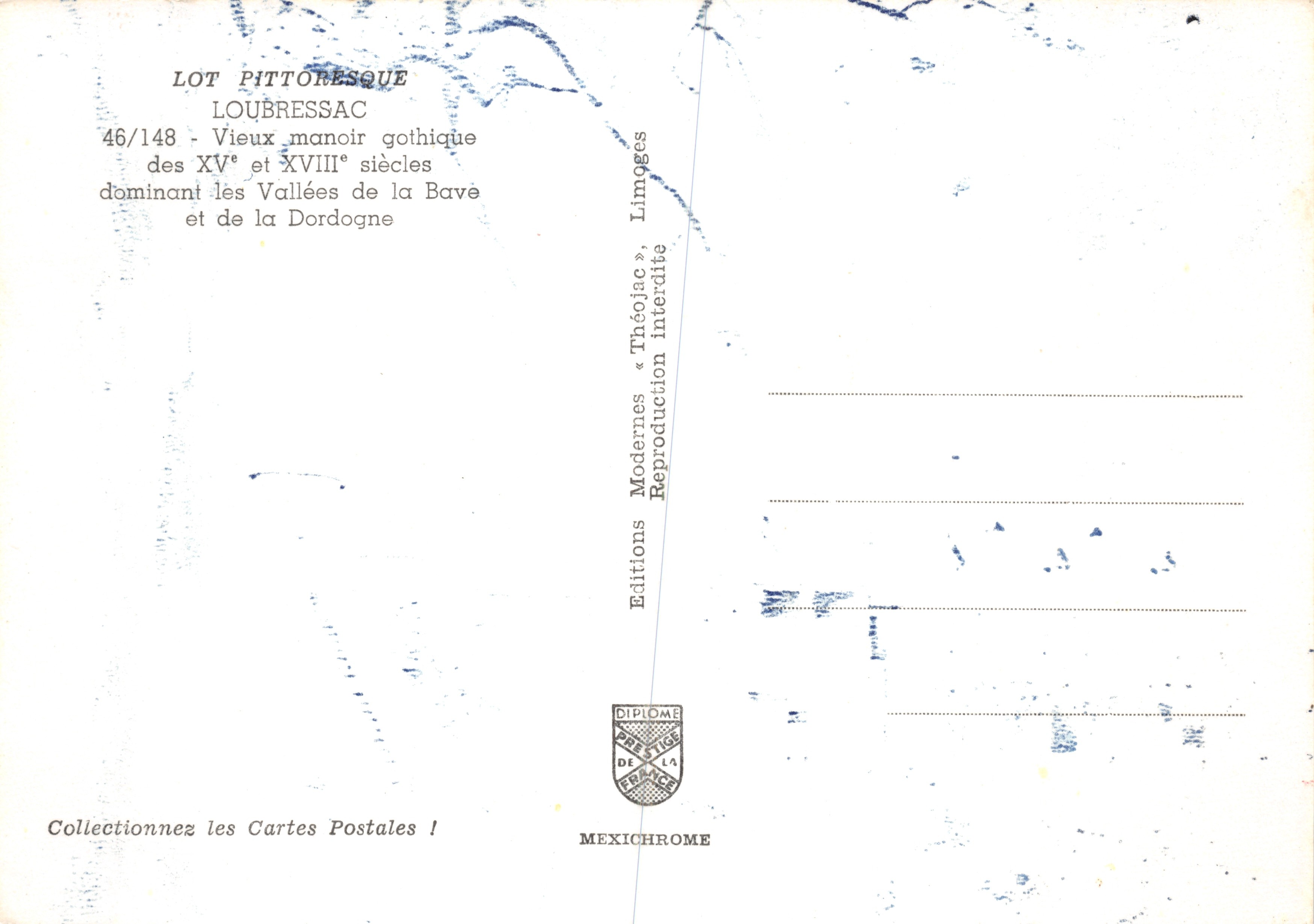 Castello di Loubressac — maniero gotico dei secoli XV e XVIII — Edizioni IRIS — Verso
