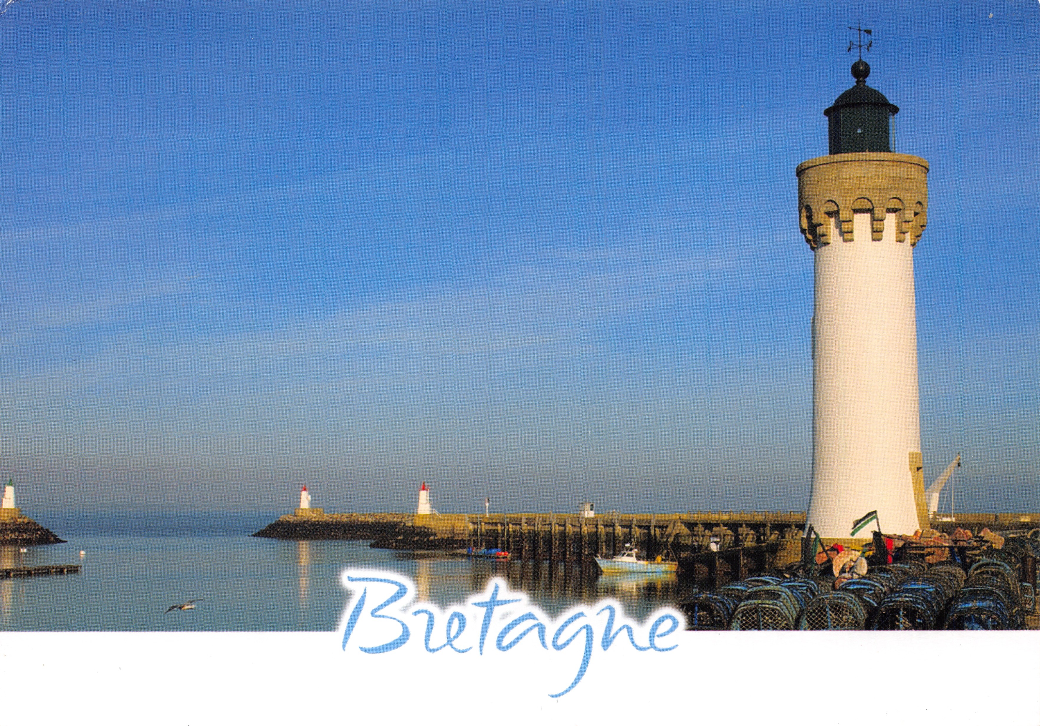 Ligting van Quiberon — uitzicht op de haven met boten en garnalenkooien — uitgever COULEURS DE BRETAGNE