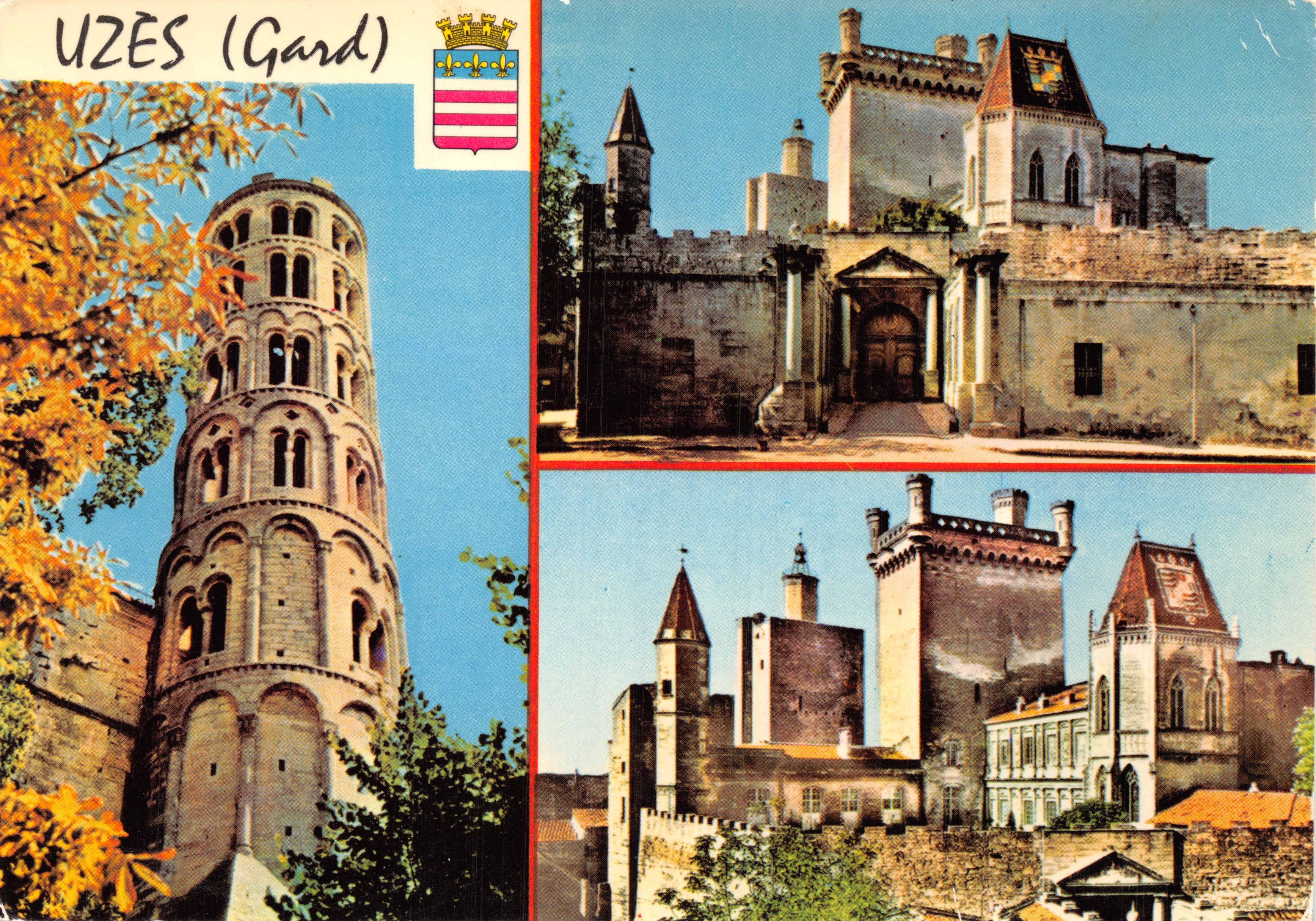UZÈS (Gard) — Klokken toren en kasteel — Edities S. Lyoncourbe (Rhône)