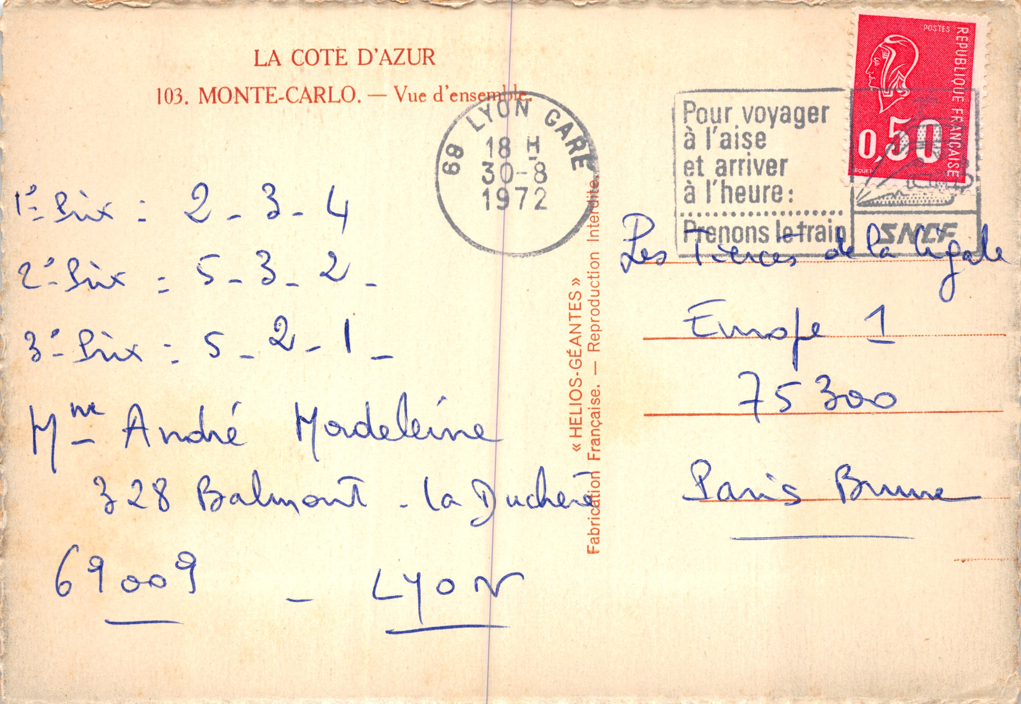 Monte-Carlo — Vista general — Editor HELIOS-GÉANTES, n.º 103 — Reverso