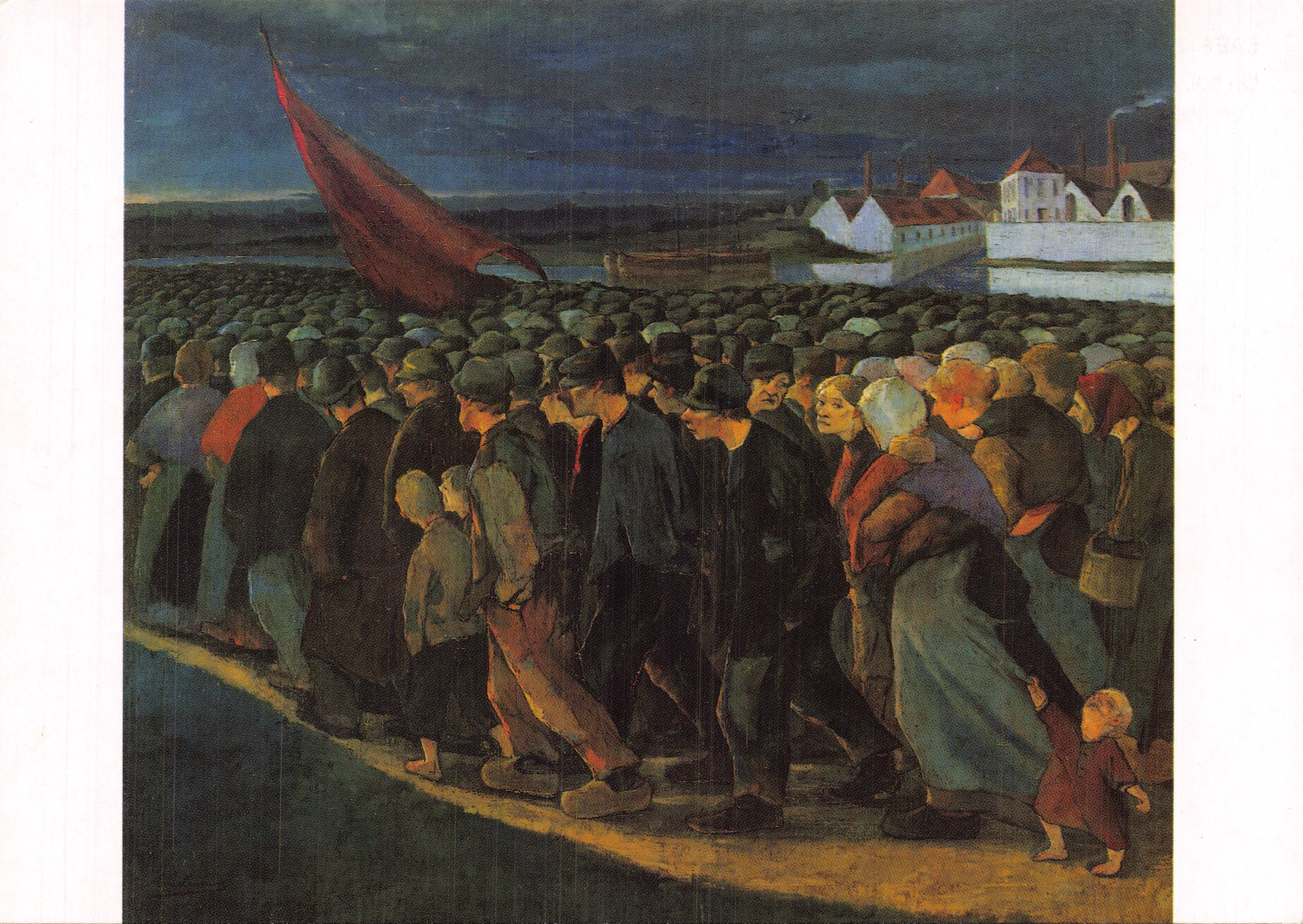Un soir de grève — Le drapeau rouge (1893) — Éditeur impr. en Belgique, n° 4681